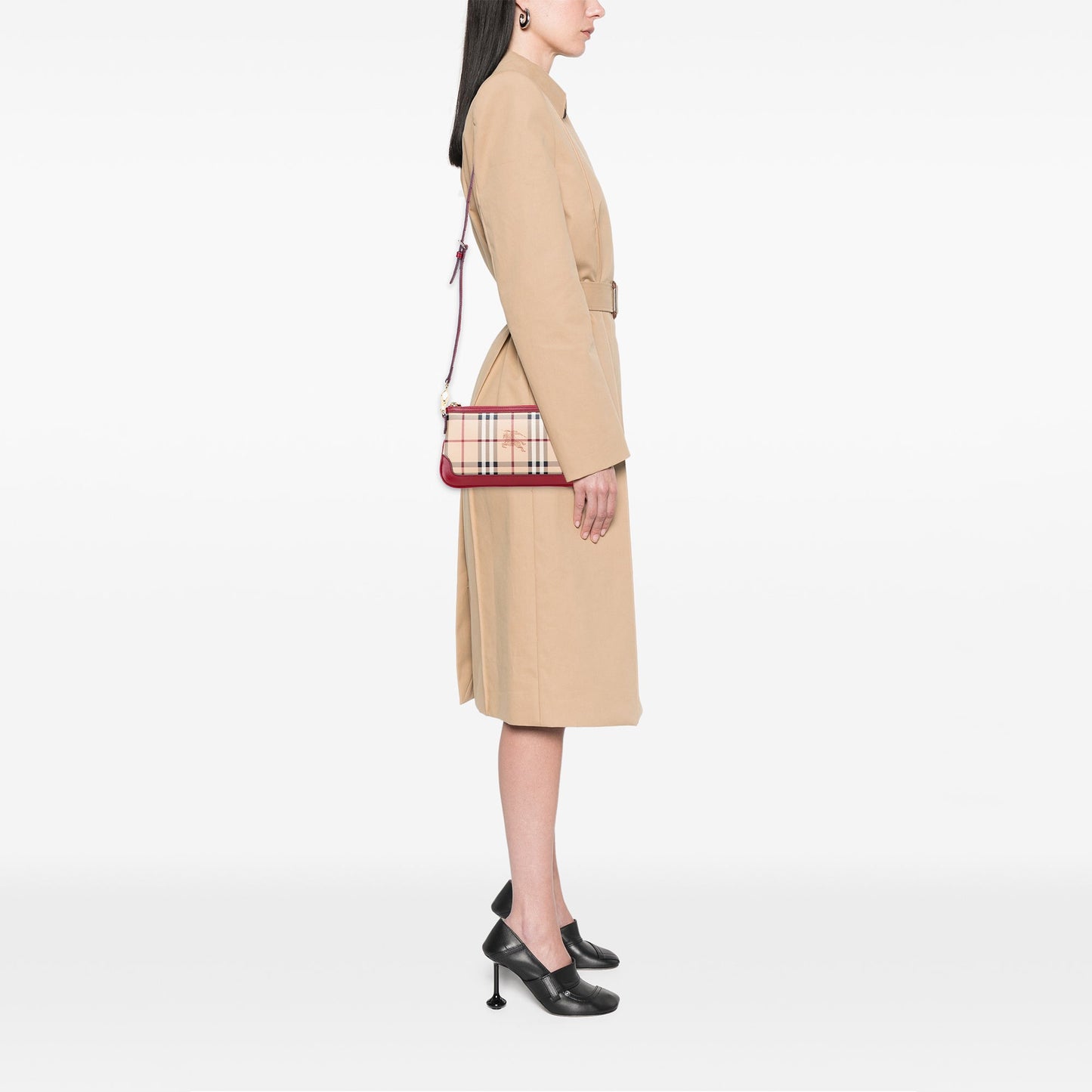 Burberry Haymarket Check Coated Canvas Peyton Crossbody