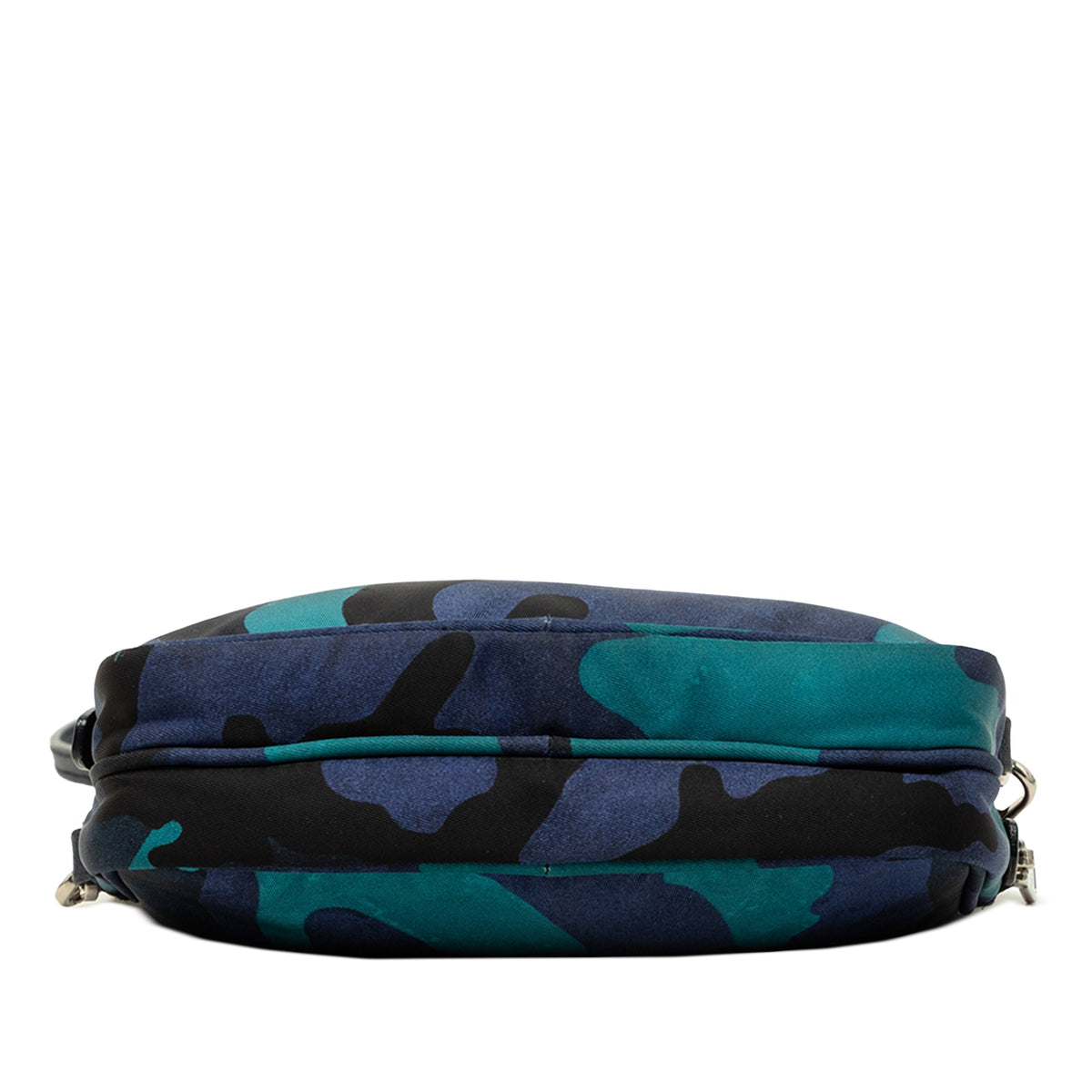 Prada Mini Tessuto Camouflage Double Zip Camera Bag — Blue