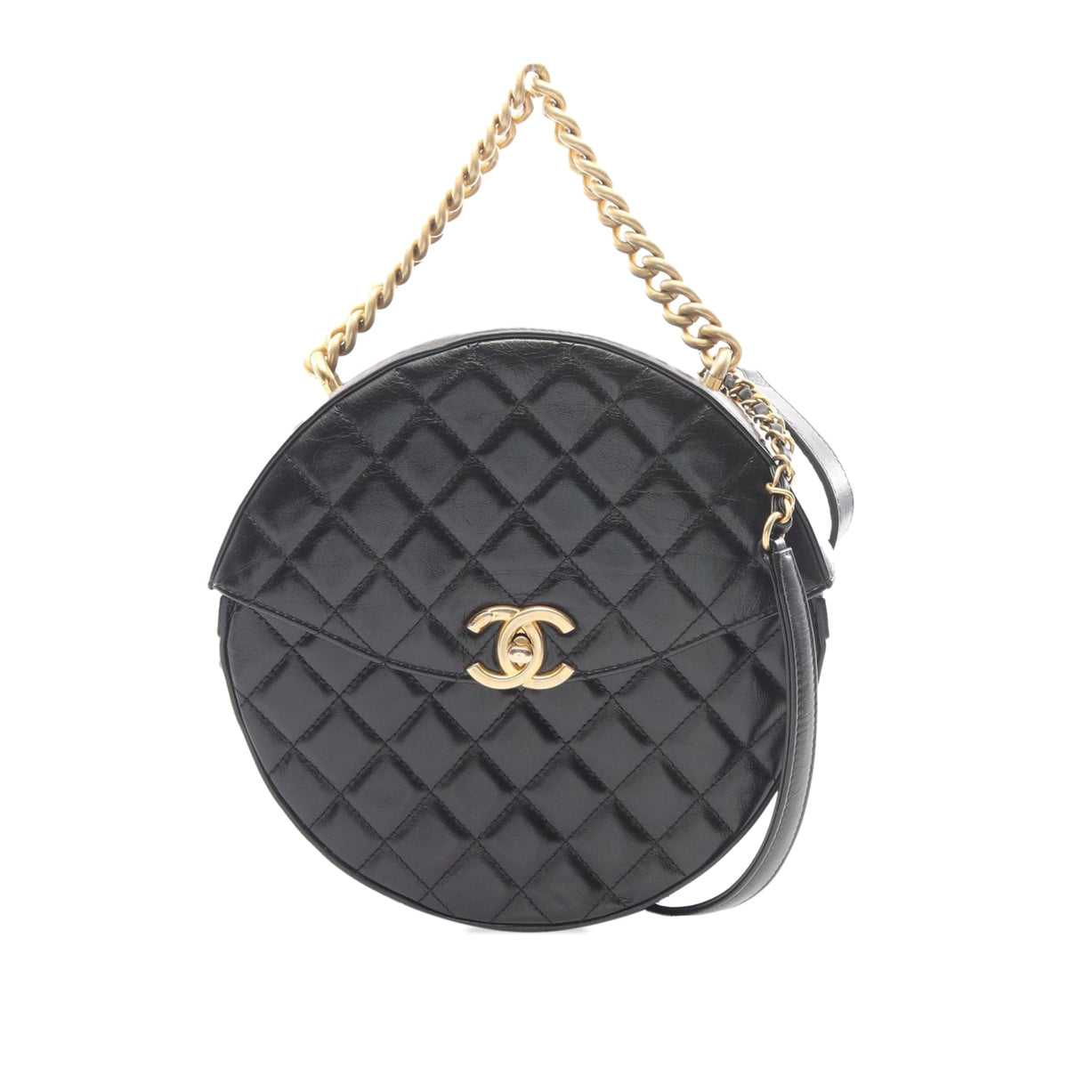 Chanel CC Quilted Lambskin Round Single Flap
