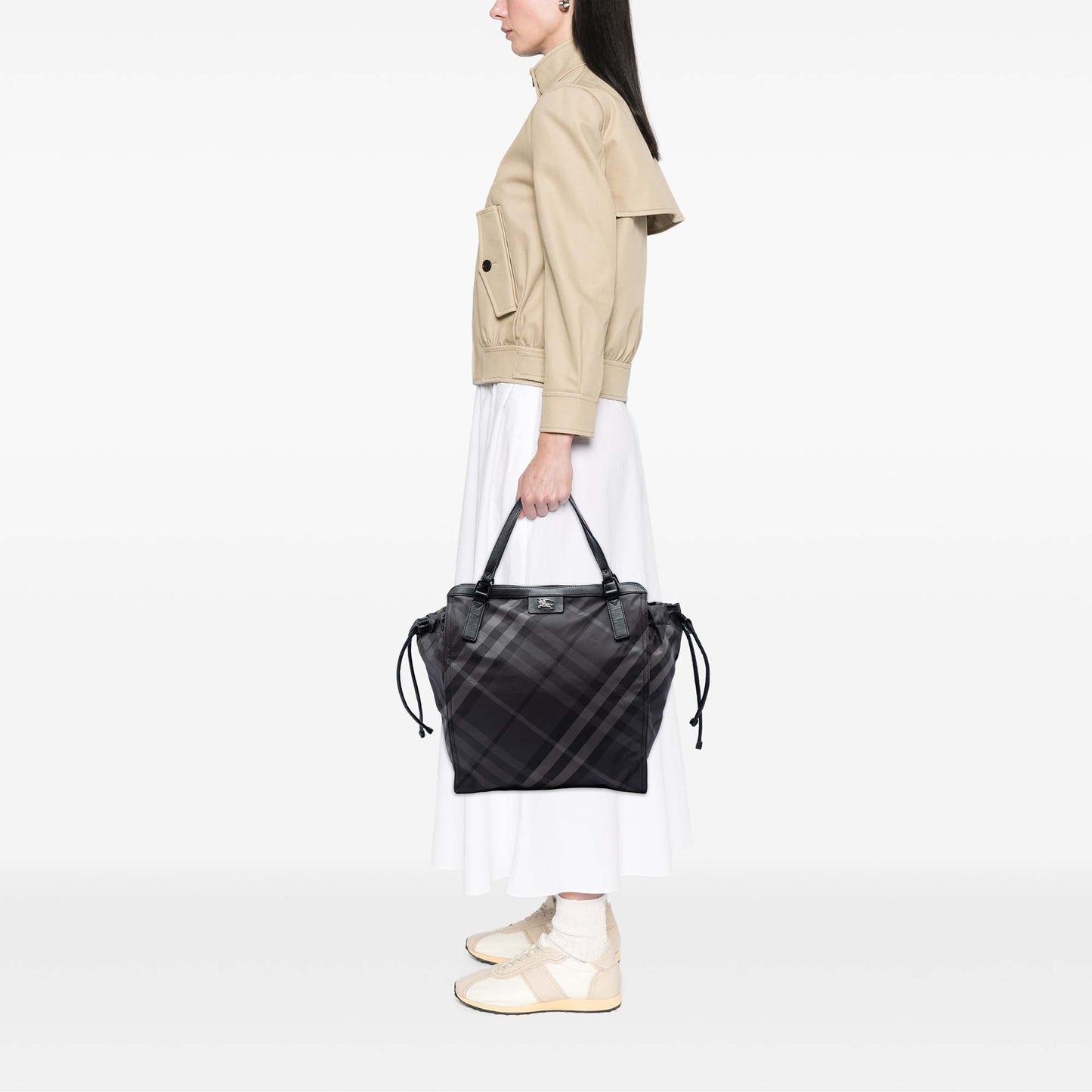 Burberry Smoke Check Nylon Buckleigh Tote