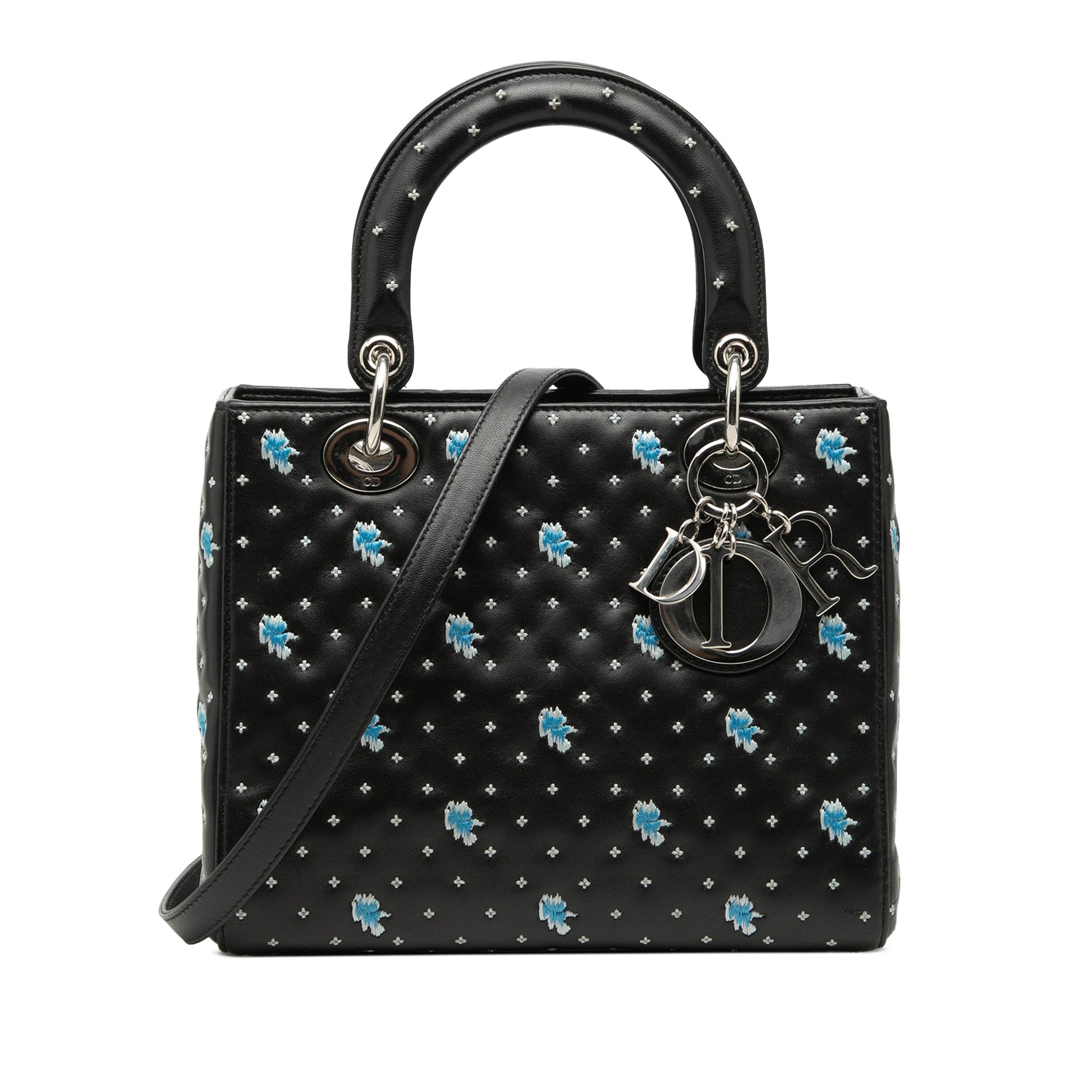 Dior Medium Calfskin Embroidered Flower Lady Dior