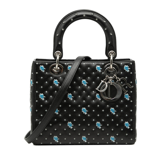Dior Medium Calfskin Embroidered Flower Lady Dior
