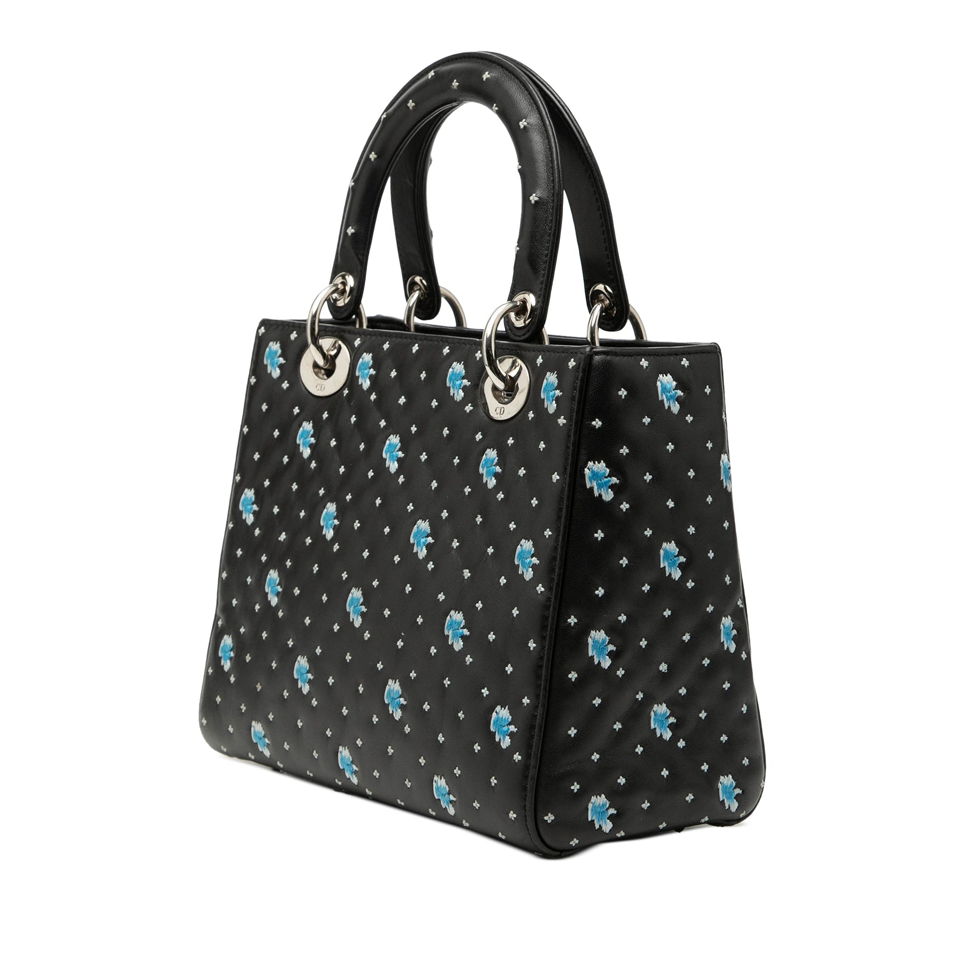 Dior Medium Calfskin Embroidered Flower Lady Dior