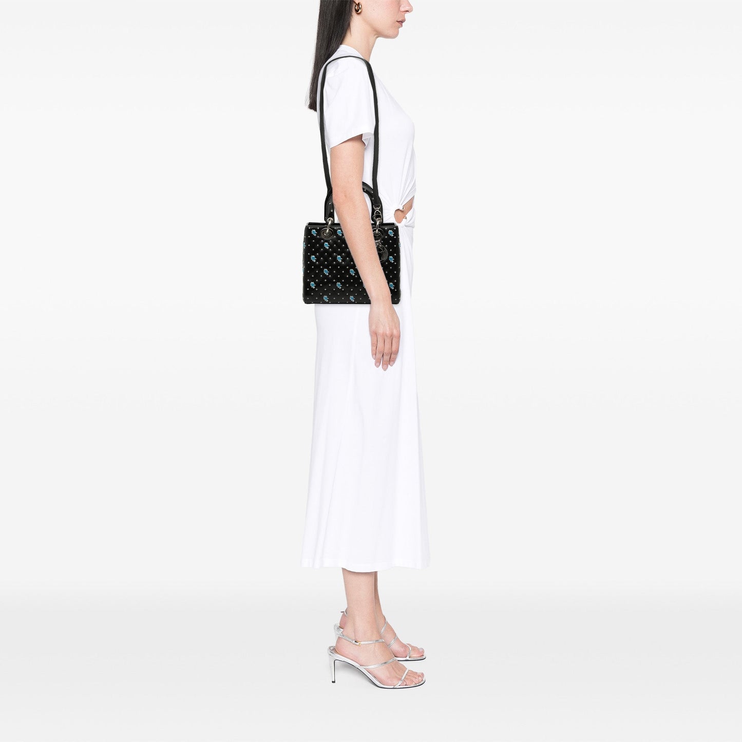 Dior Medium Calfskin Embroidered Flower Lady Dior