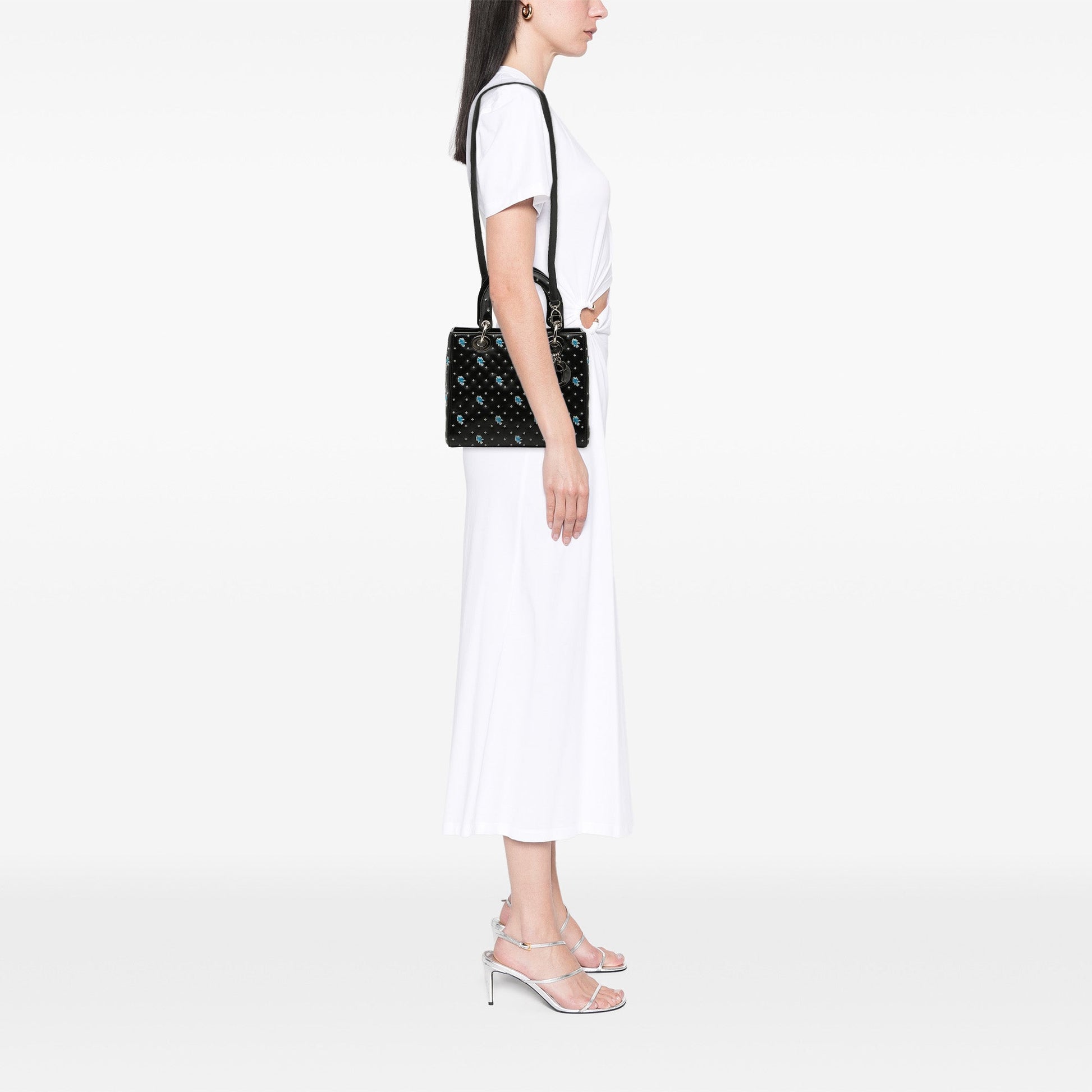 Dior Medium Calfskin Embroidered Flower Lady Dior