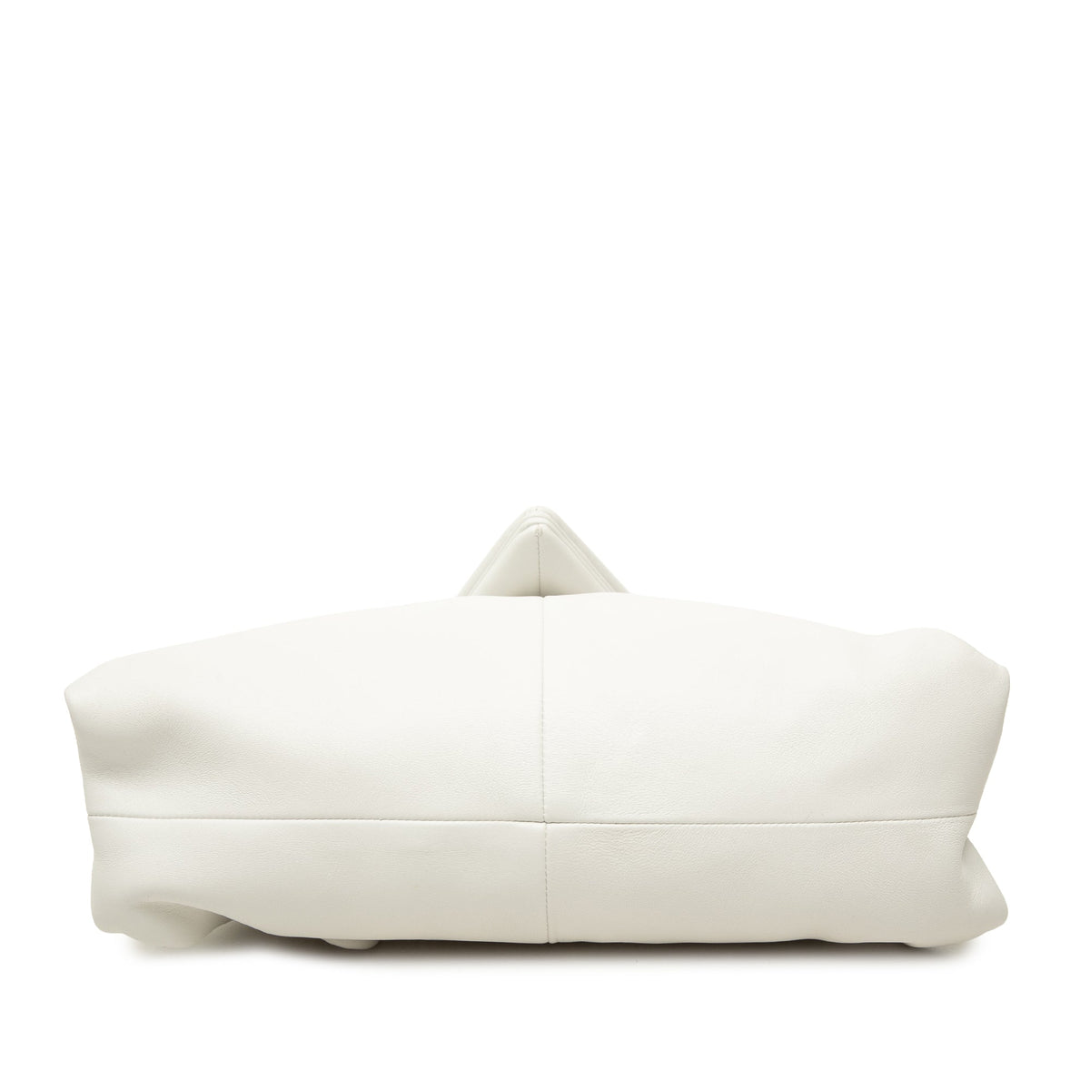 Bottega Veneta Leather BV Trine Angular Clutch — White