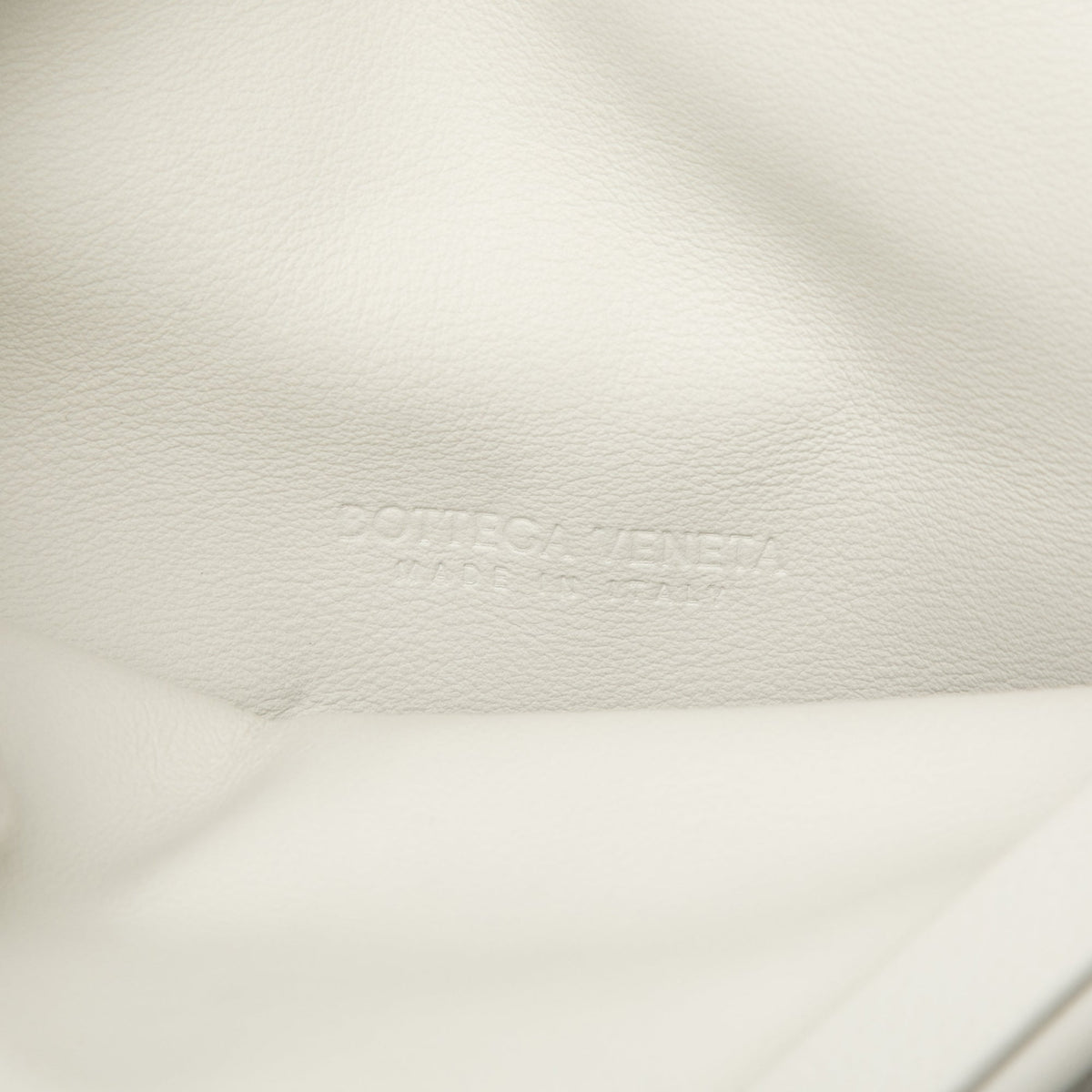 Bottega Veneta Leather BV Trine Angular Clutch — White