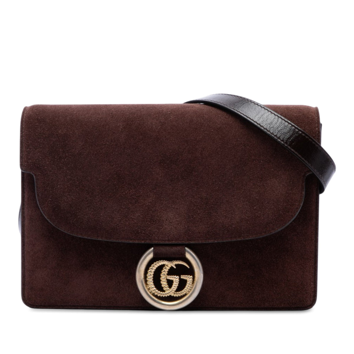 Gucci Small Suede GG Ring Torchon Crossbody