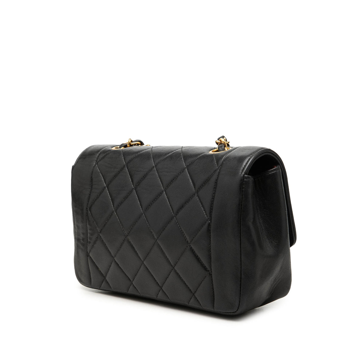 Chanel Small Lambskin Diana Flap — Black