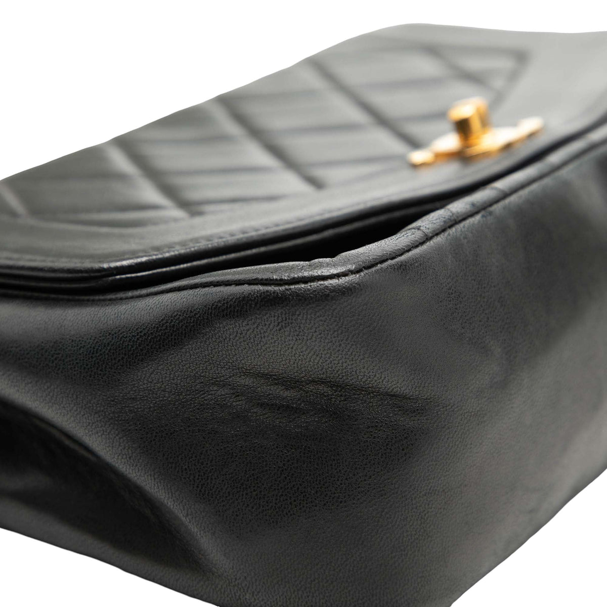 Chanel Small Lambskin Diana Flap — Black