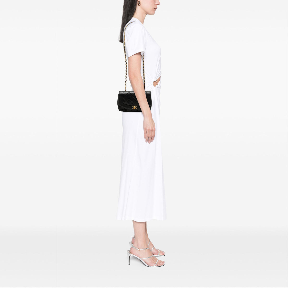 Chanel Small Lambskin Diana Flap — Black