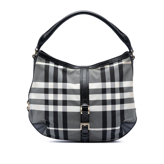 Burberry Check Nylon Grafton Hobo