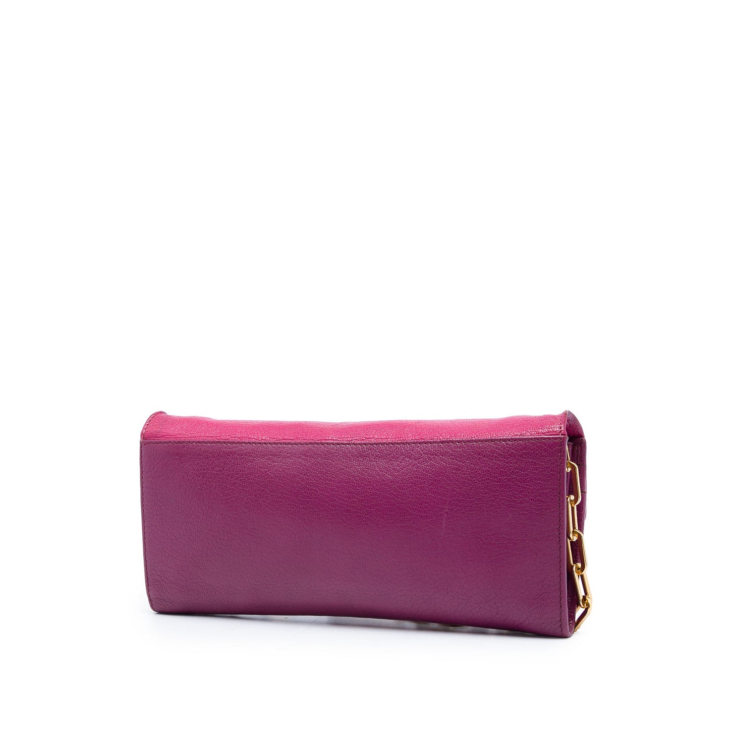 Miu Miu Bicolor Goatskin Madras Wallet on Chain