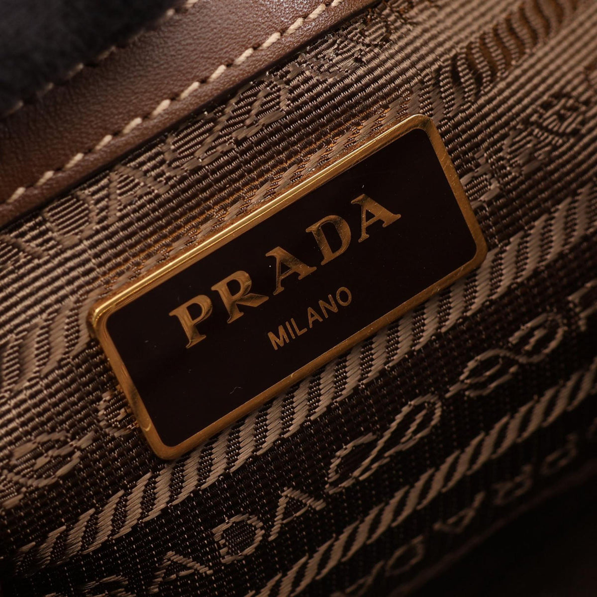 Prada Canvas Canapa Logo Bow Satchel