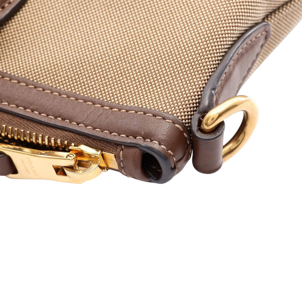 Prada Canvas Canapa Logo Bow Satchel