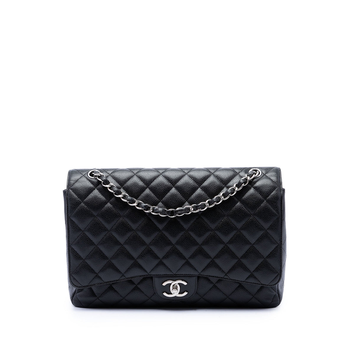 Chanel Maxi Classic Caviar Double Flap — Black