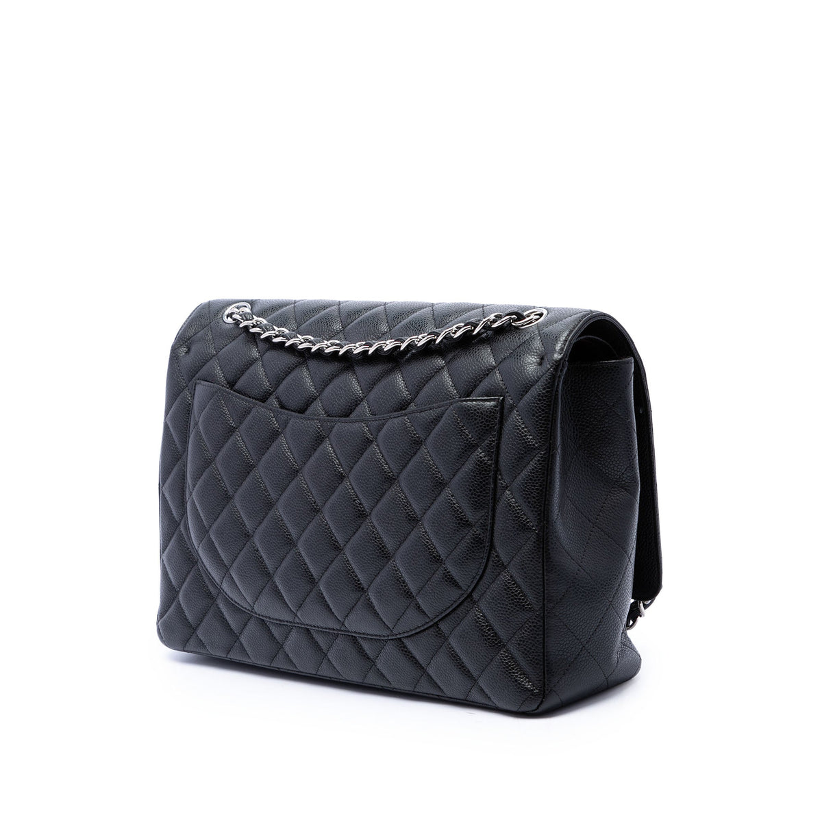 Chanel Maxi Classic Caviar Double Flap — Black