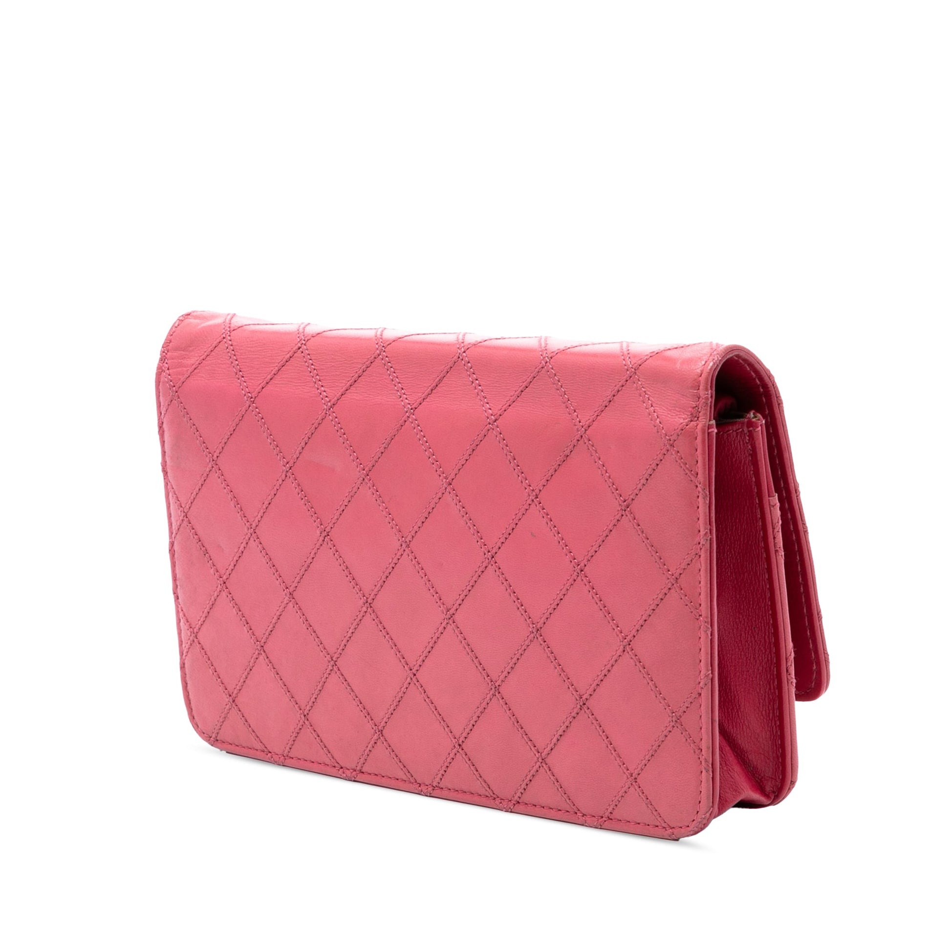 CC Lambskin Wild Stitch Wallet on Chain