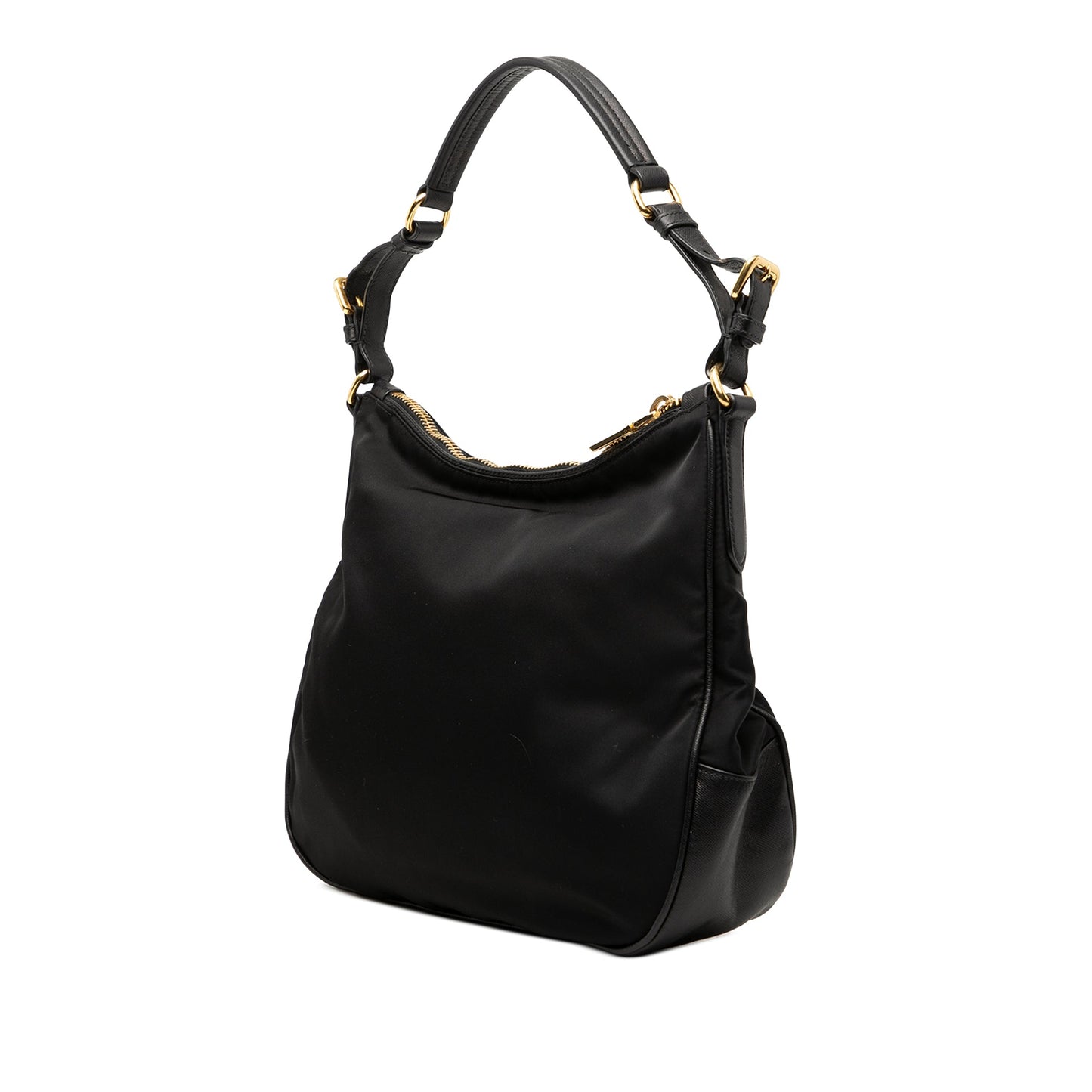 Saffiano Trimmed Tessuto Shoulder Bag