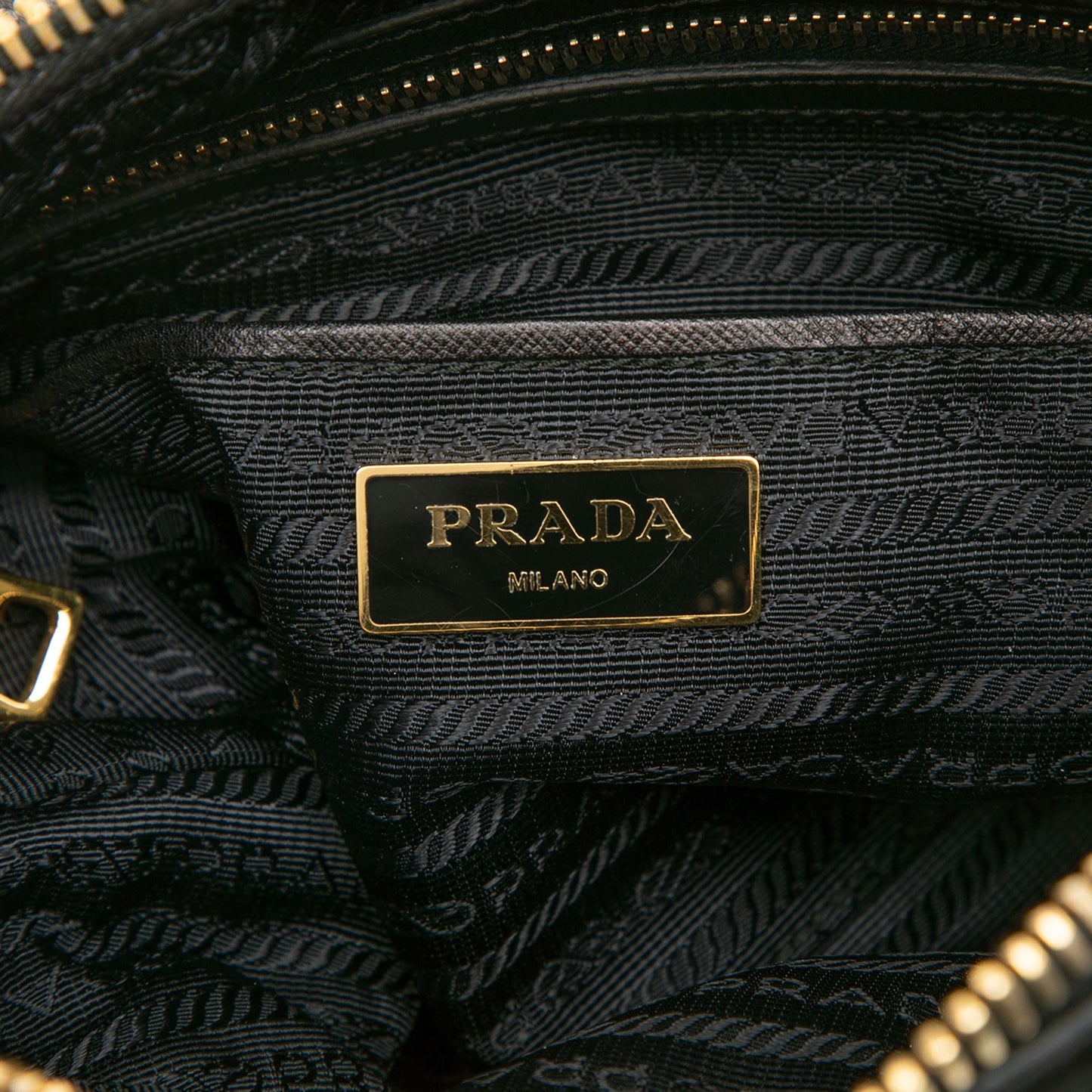 Saffiano Trimmed Tessuto Shoulder Bag
