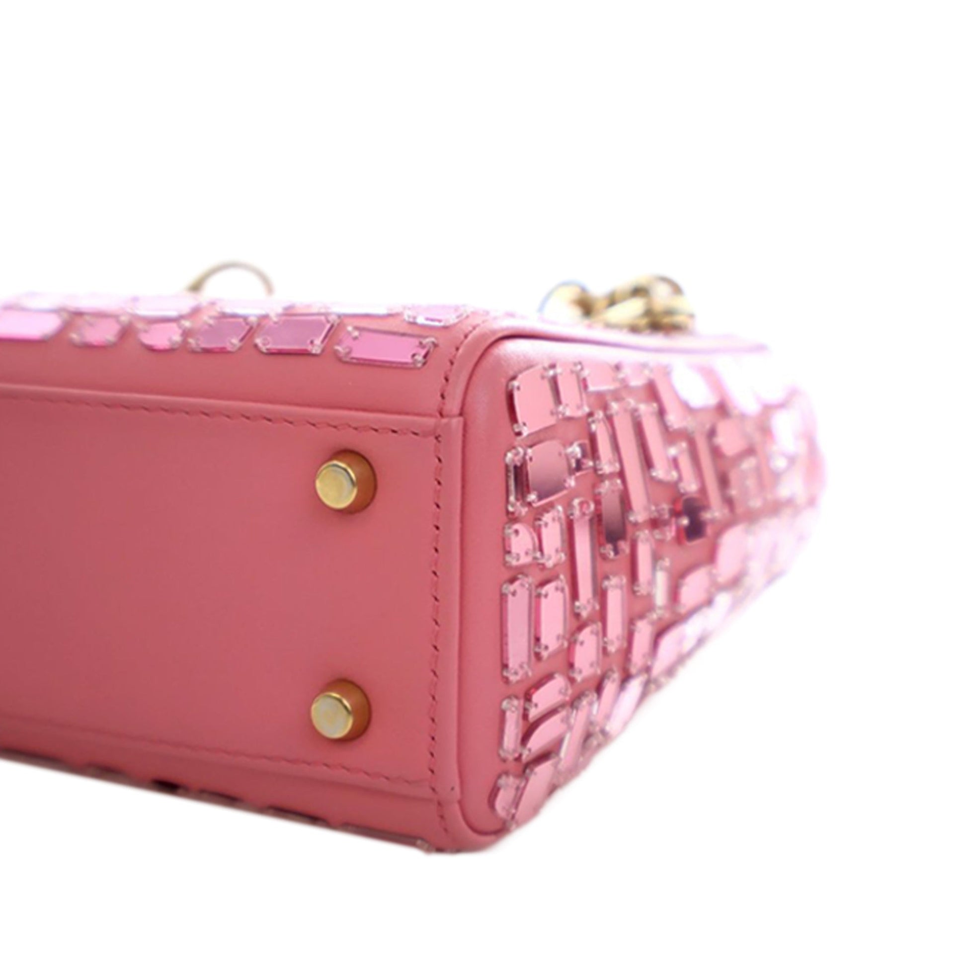 Dior Mini Smooth Calfskin Embroidered Mosaic of Mirrors Lady Dior