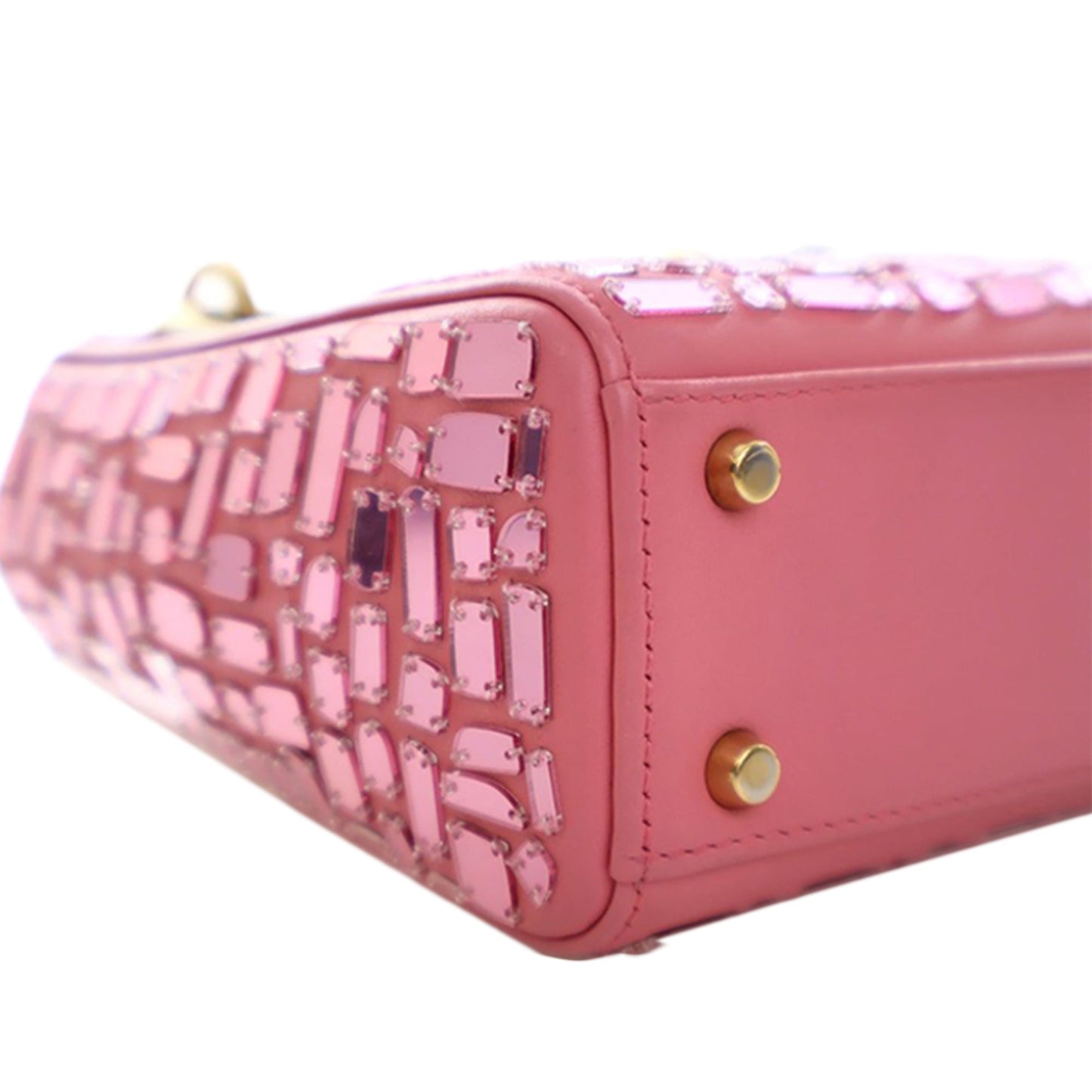 Dior Mini Smooth Calfskin Embroidered Mosaic of Mirrors Lady Dior