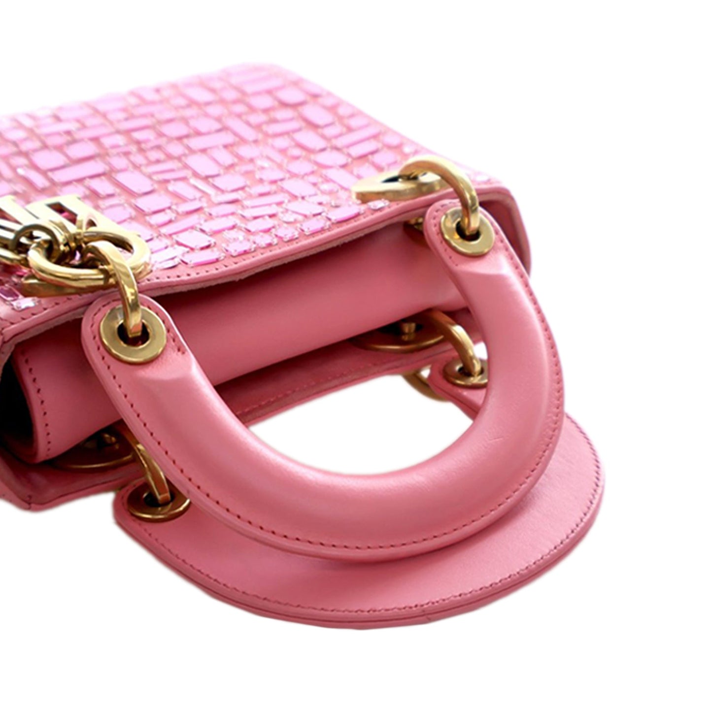 Dior Mini Smooth Calfskin Embroidered Mosaic of Mirrors Lady Dior