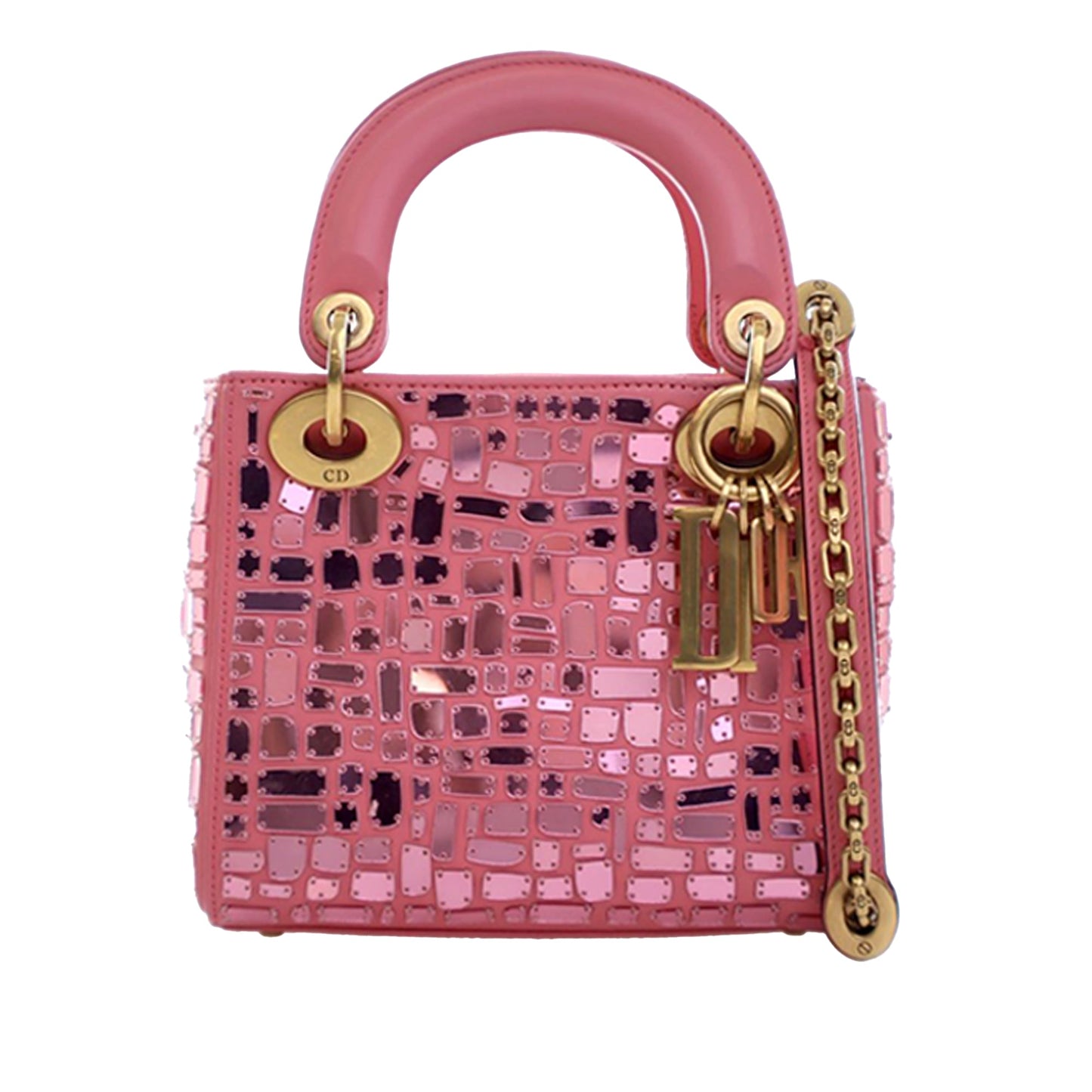 Dior Mini Smooth Calfskin Embroidered Mosaic of Mirrors Lady Dior