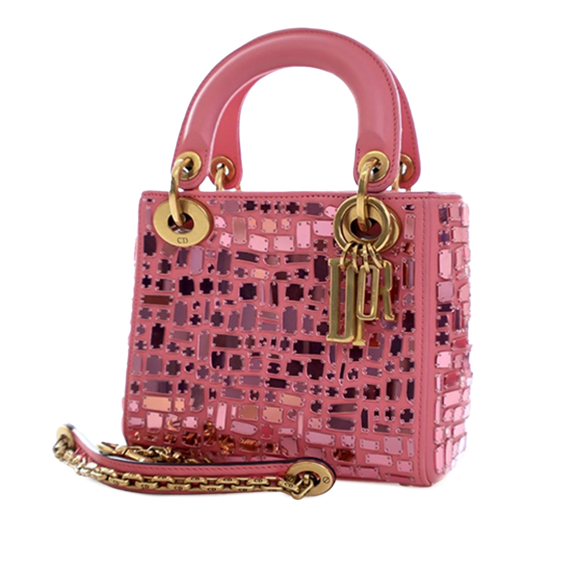Dior Mini Smooth Calfskin Embroidered Mosaic of Mirrors Lady Dior