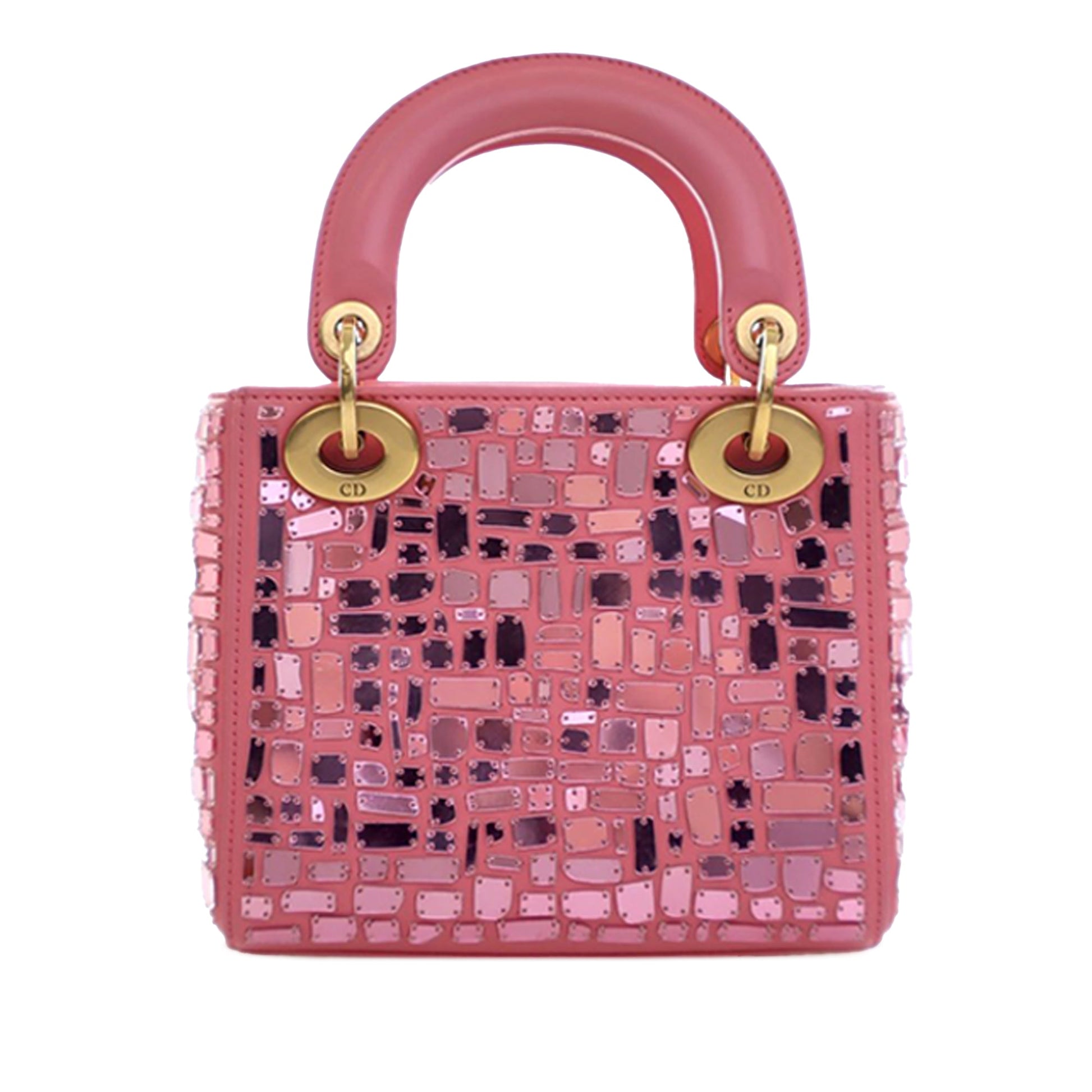 Dior Mini Smooth Calfskin Embroidered Mosaic of Mirrors Lady Dior