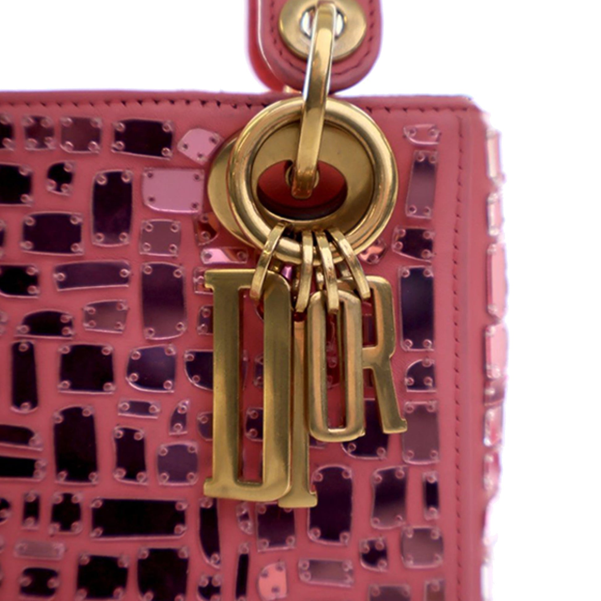 Dior Mini Smooth Calfskin Embroidered Mosaic of Mirrors Lady Dior