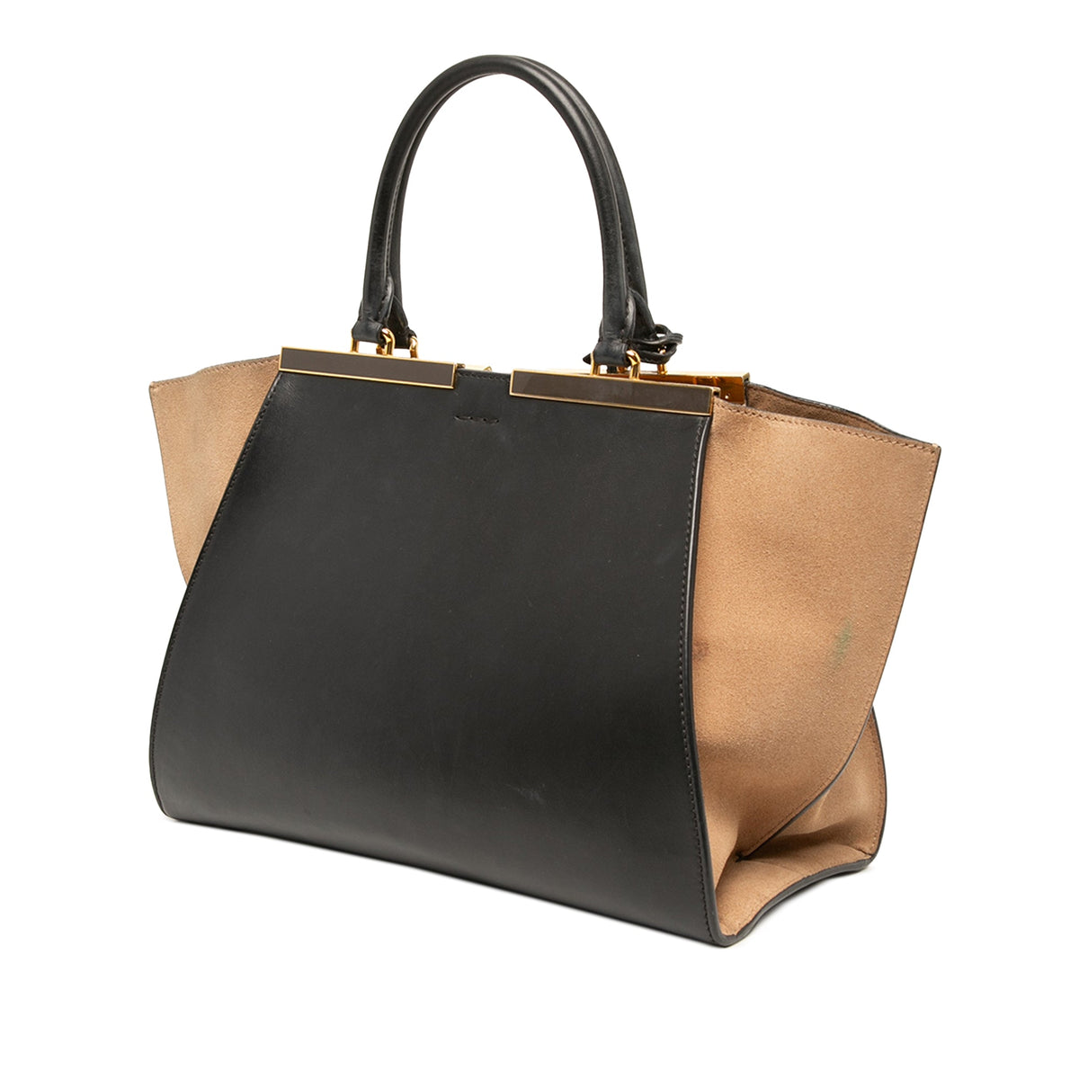 Fendi Medium Bicolor Calfskin and Suede 3Jours Satchel — Black