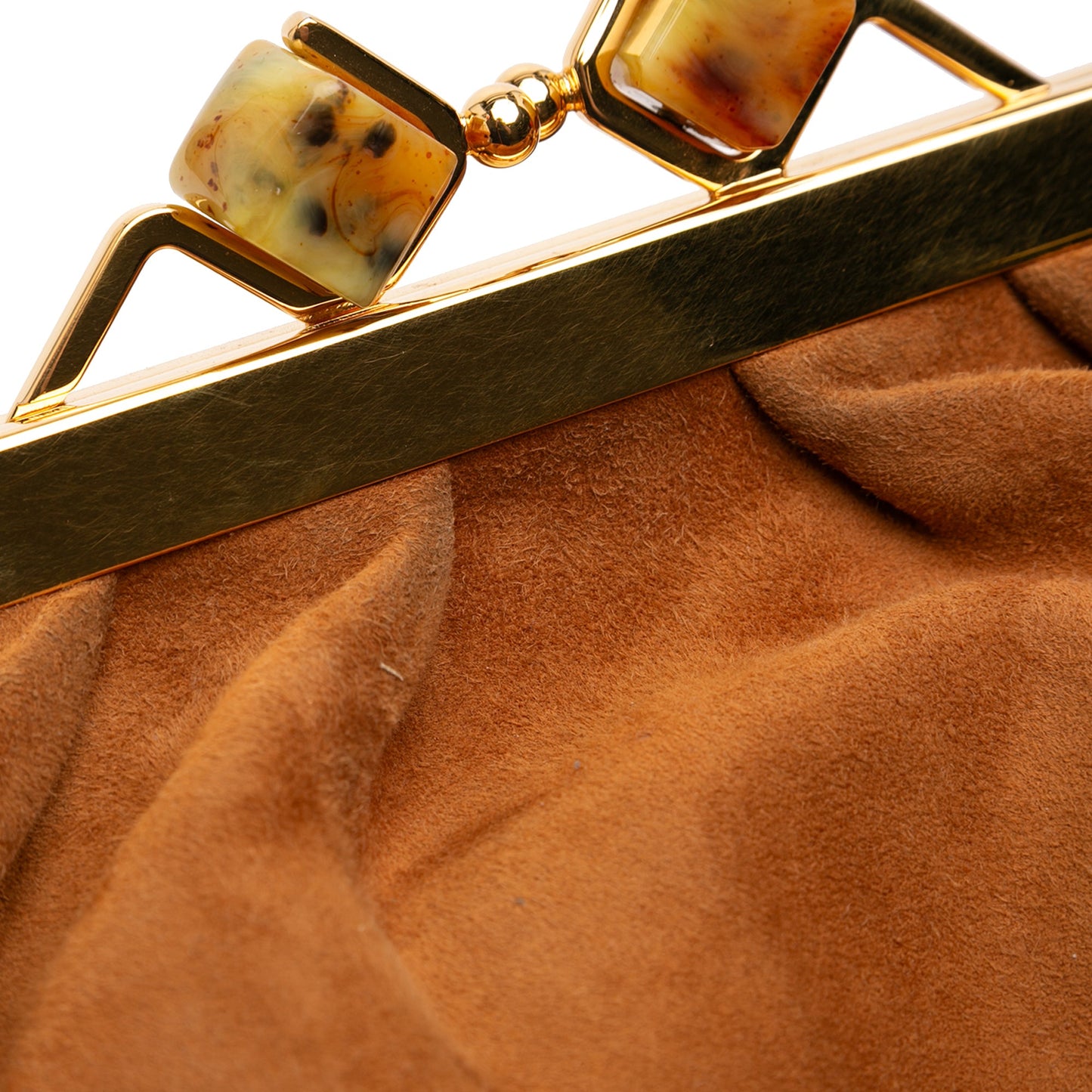 Miu Miu Suede Frame Kiss Lock Crossbody