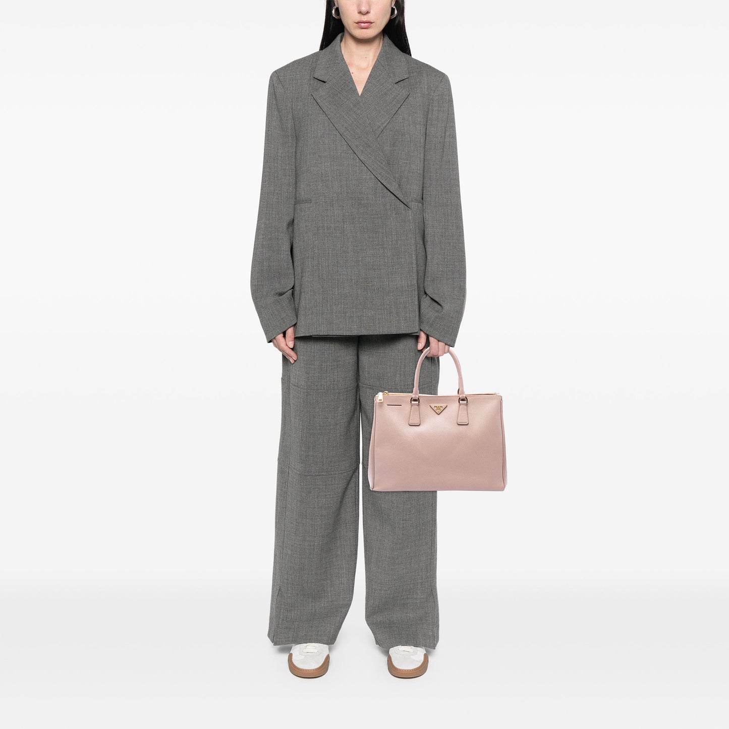 Prada Large Saffiano Lux Galleria Double Zip Satchel