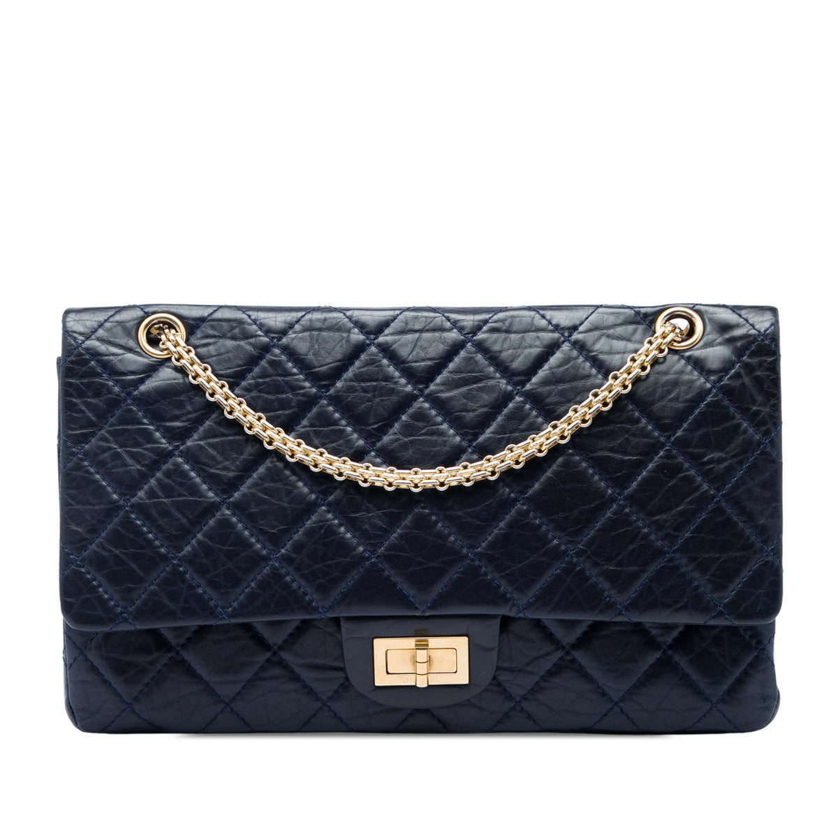Chanel Quilted Aged Calfskin Reissue 2.55 Double Flap 227 — Blue