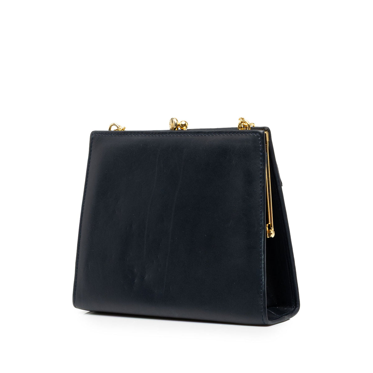 Ferragamo Leather Vara Bow Kiss Lock Chain Crossbody