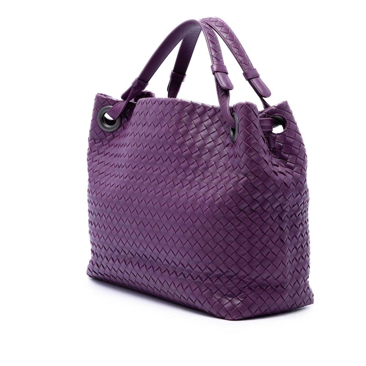 Bottega Veneta Intrecciato Garda Leather Tote Bag — Purple