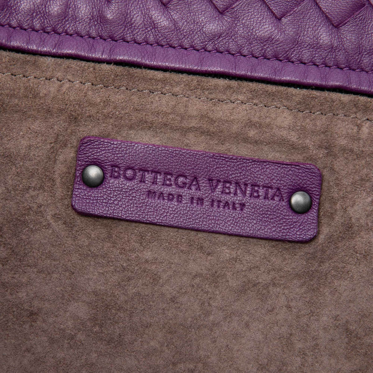 Bottega Veneta Intrecciato Garda Leather Tote Bag — Purple