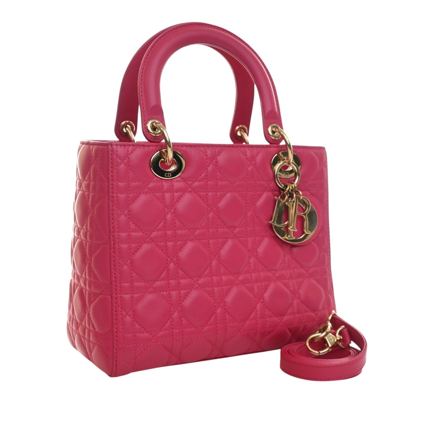 Dior Medium Lambskin Cannage Lady Dior