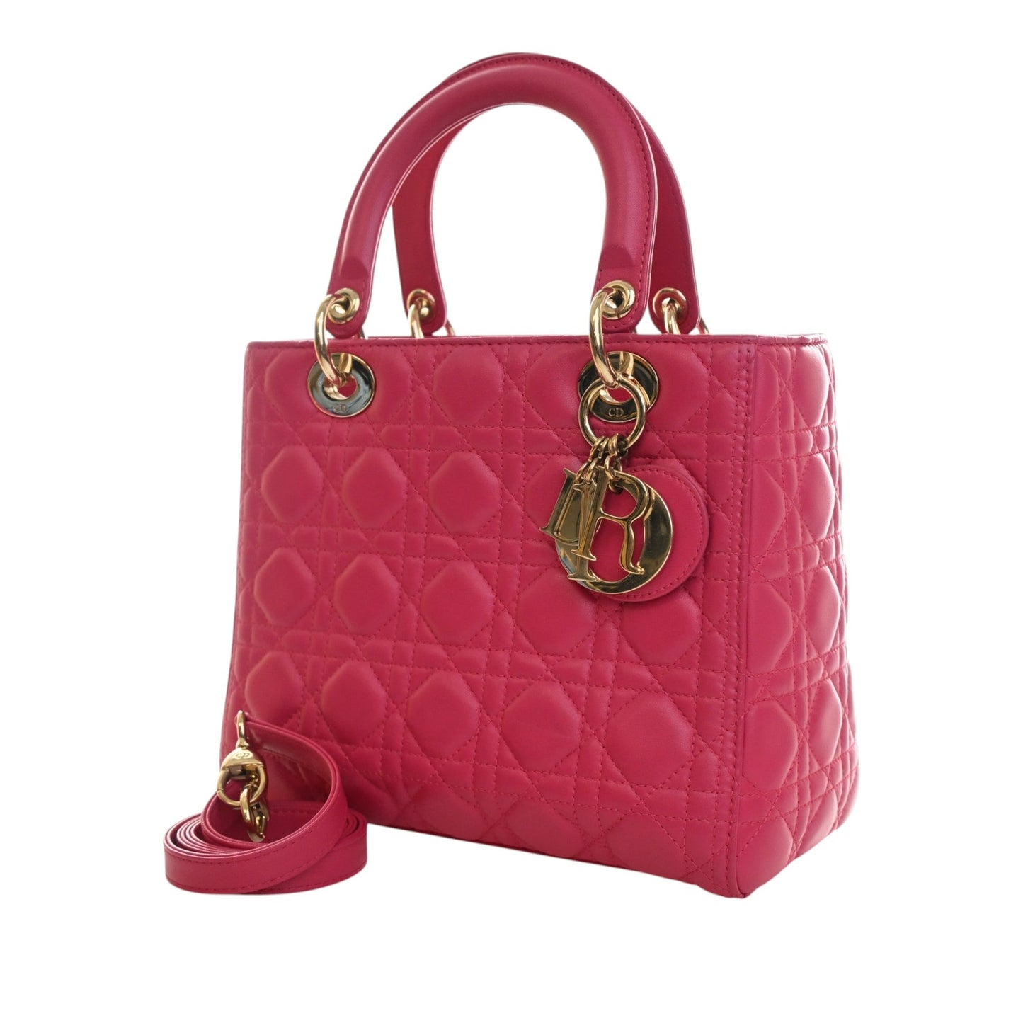 Dior Medium Lambskin Cannage Lady Dior