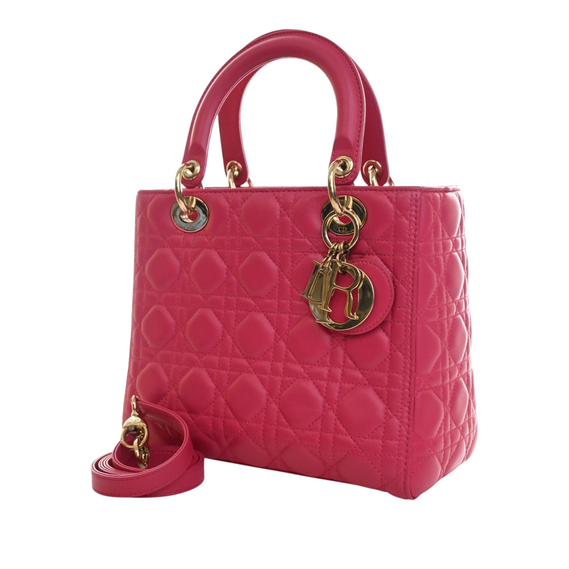Dior Medium Lambskin Cannage Lady Dior