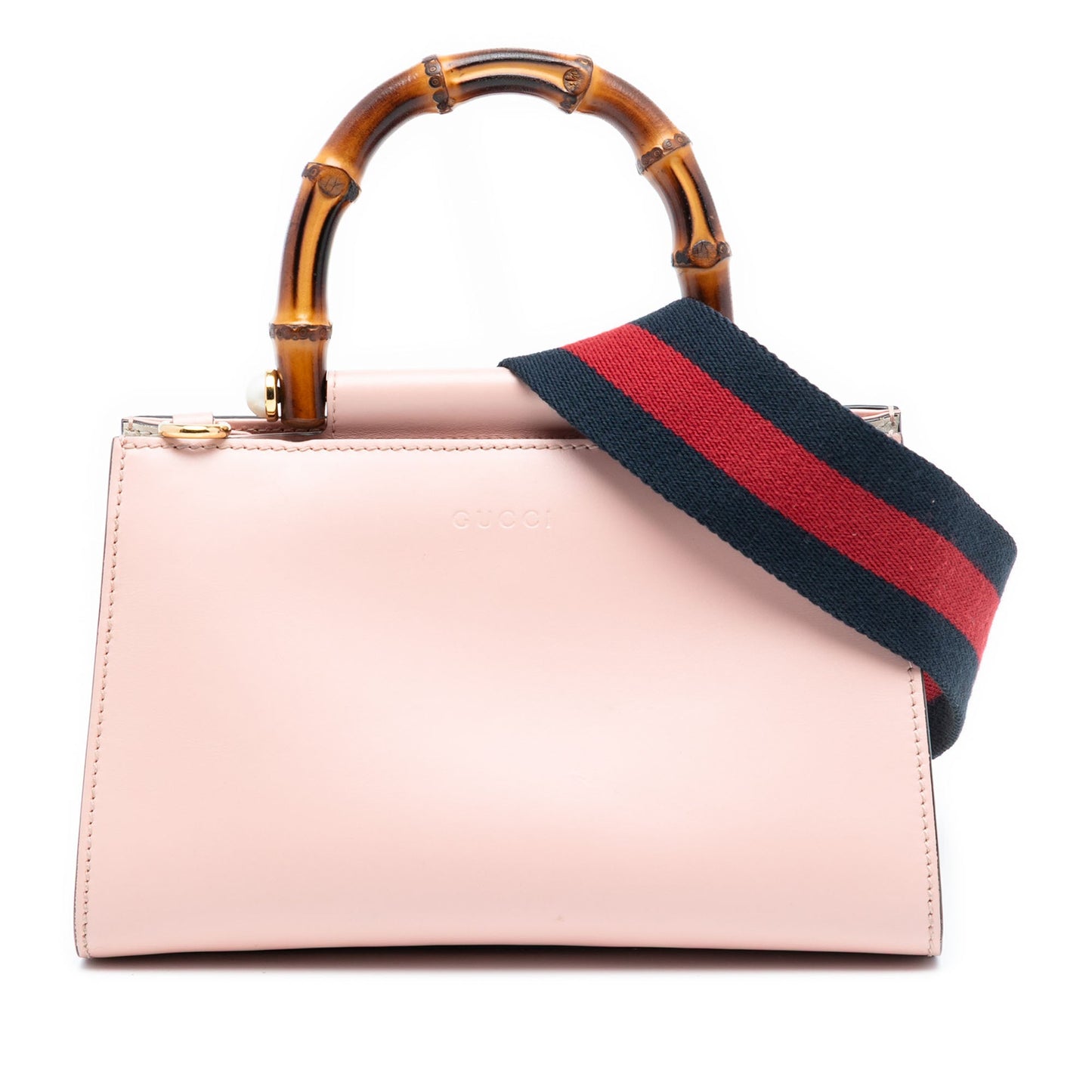 Gucci Mini Leather Bamboo Nymphaea Satchel