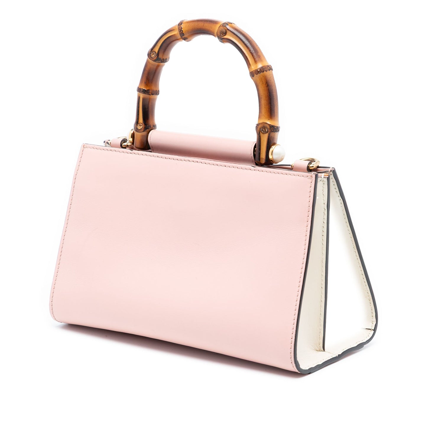 Gucci Mini Leather Bamboo Nymphaea Satchel