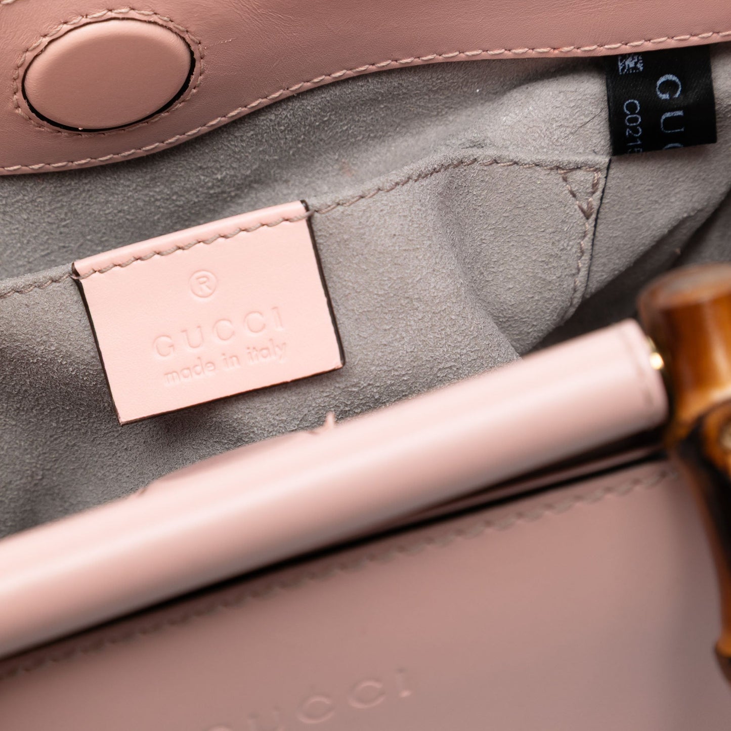 Gucci Mini Leather Bamboo Nymphaea Satchel