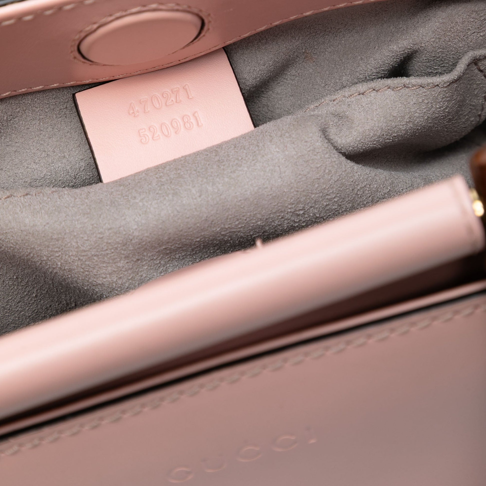 Gucci Mini Leather Bamboo Nymphaea Satchel
