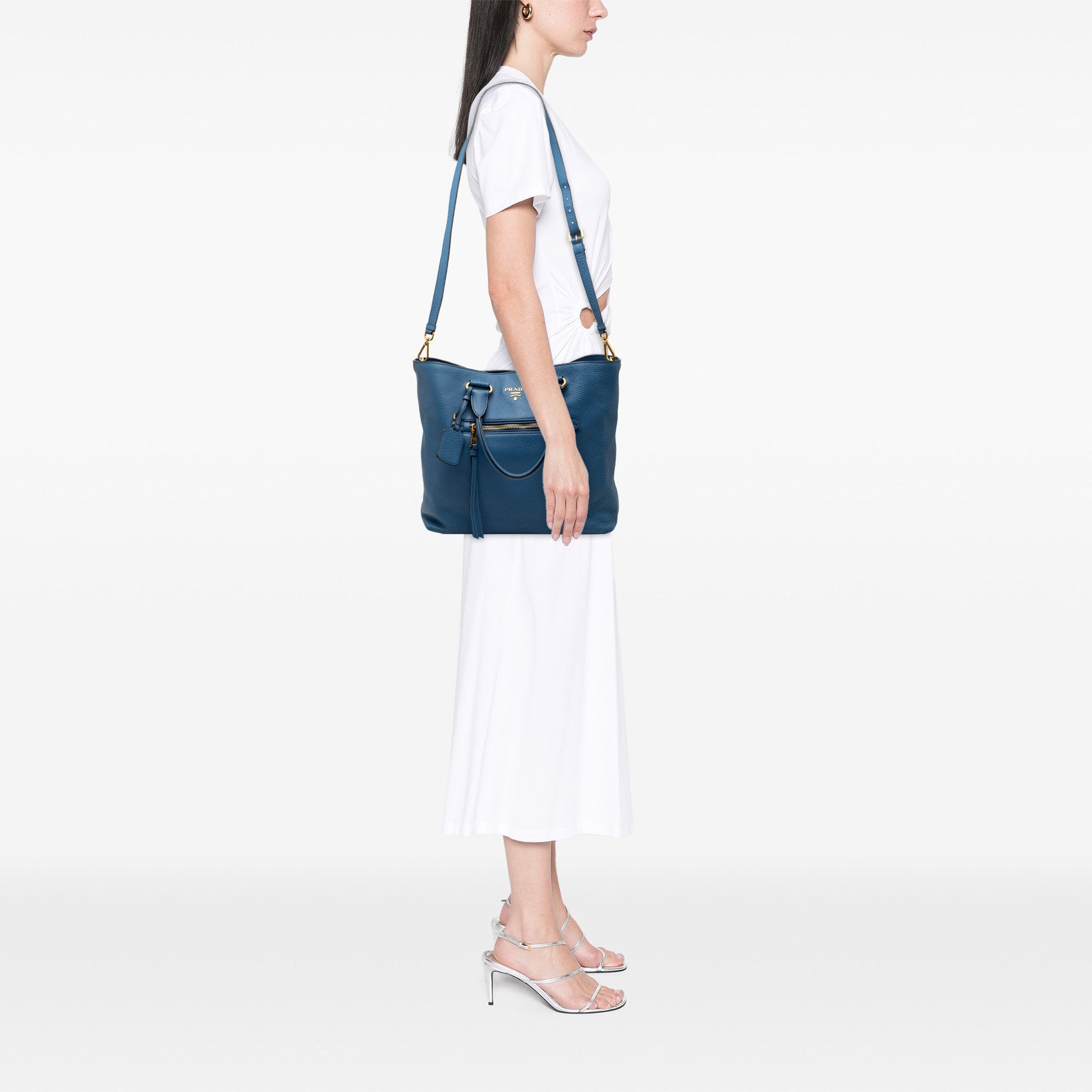 Prada Vitello Daino Open Convertible Tote