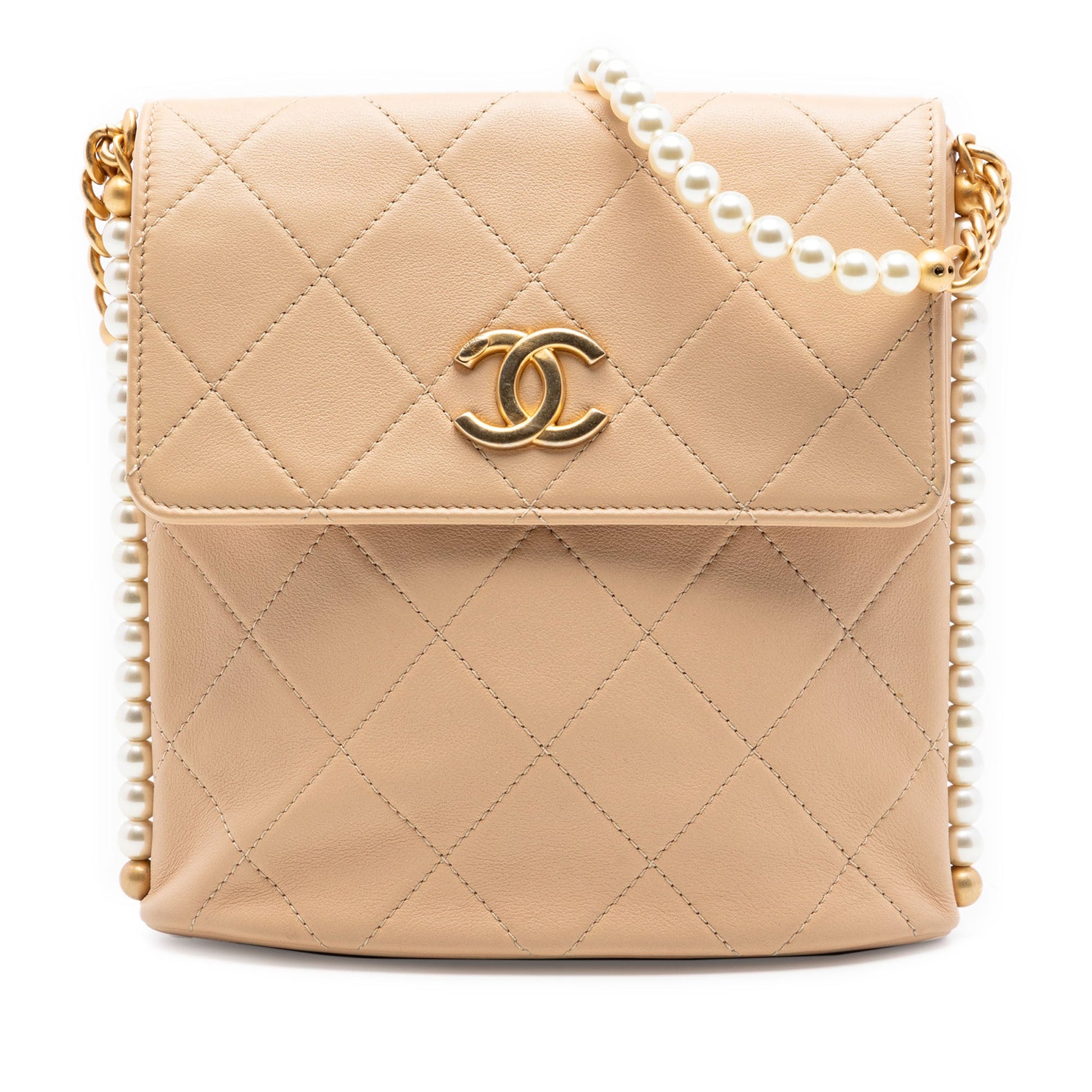 Chanel Small Quilted Calfskin About Pearls Hobo