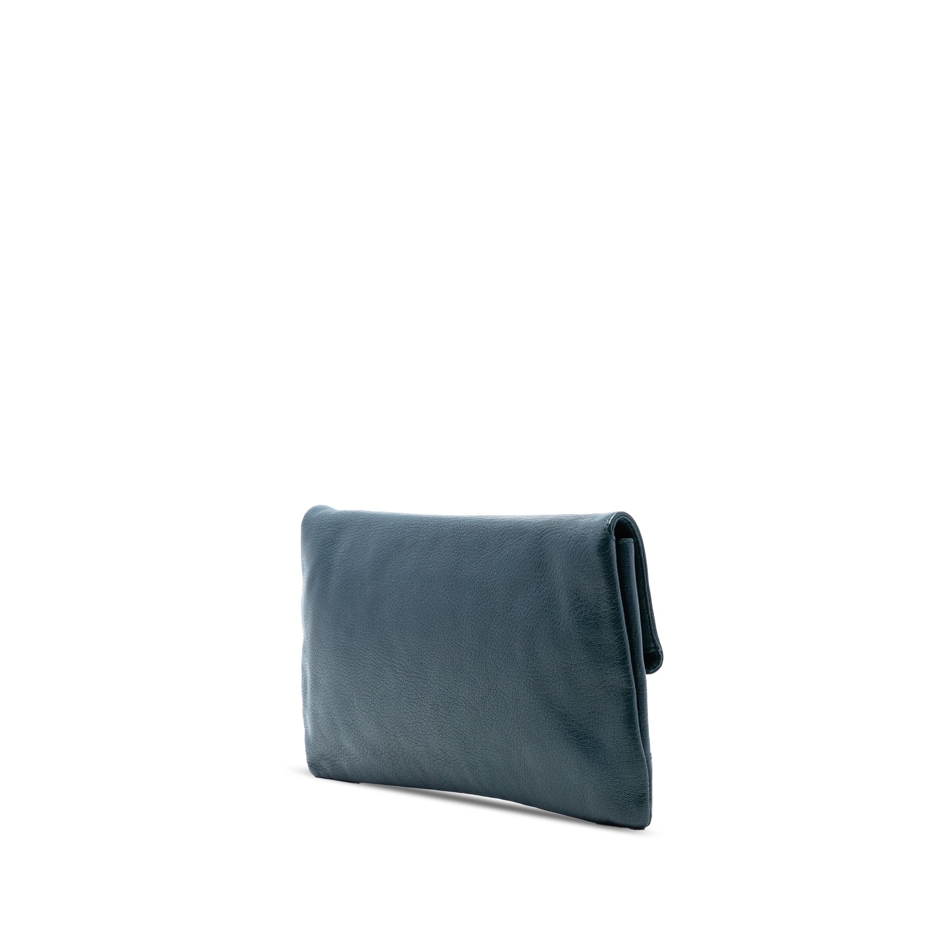 Balenciaga Chevre Motocross Classic Metallic Edge Envelope Clutch