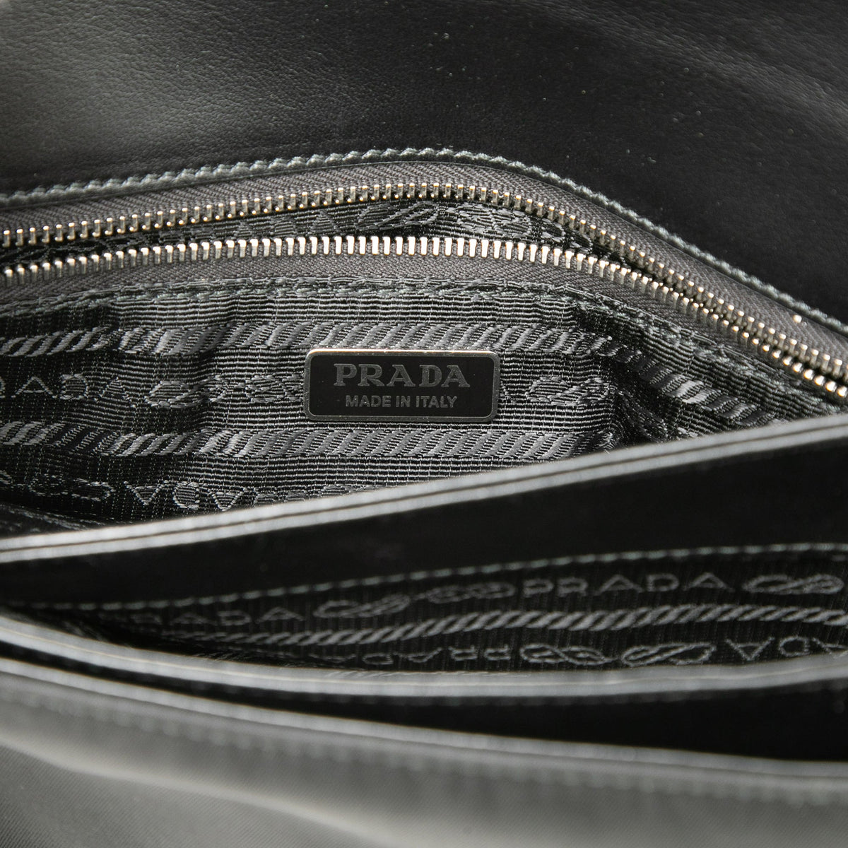 Prada Saffiano and Tessuto Chain Crossbody