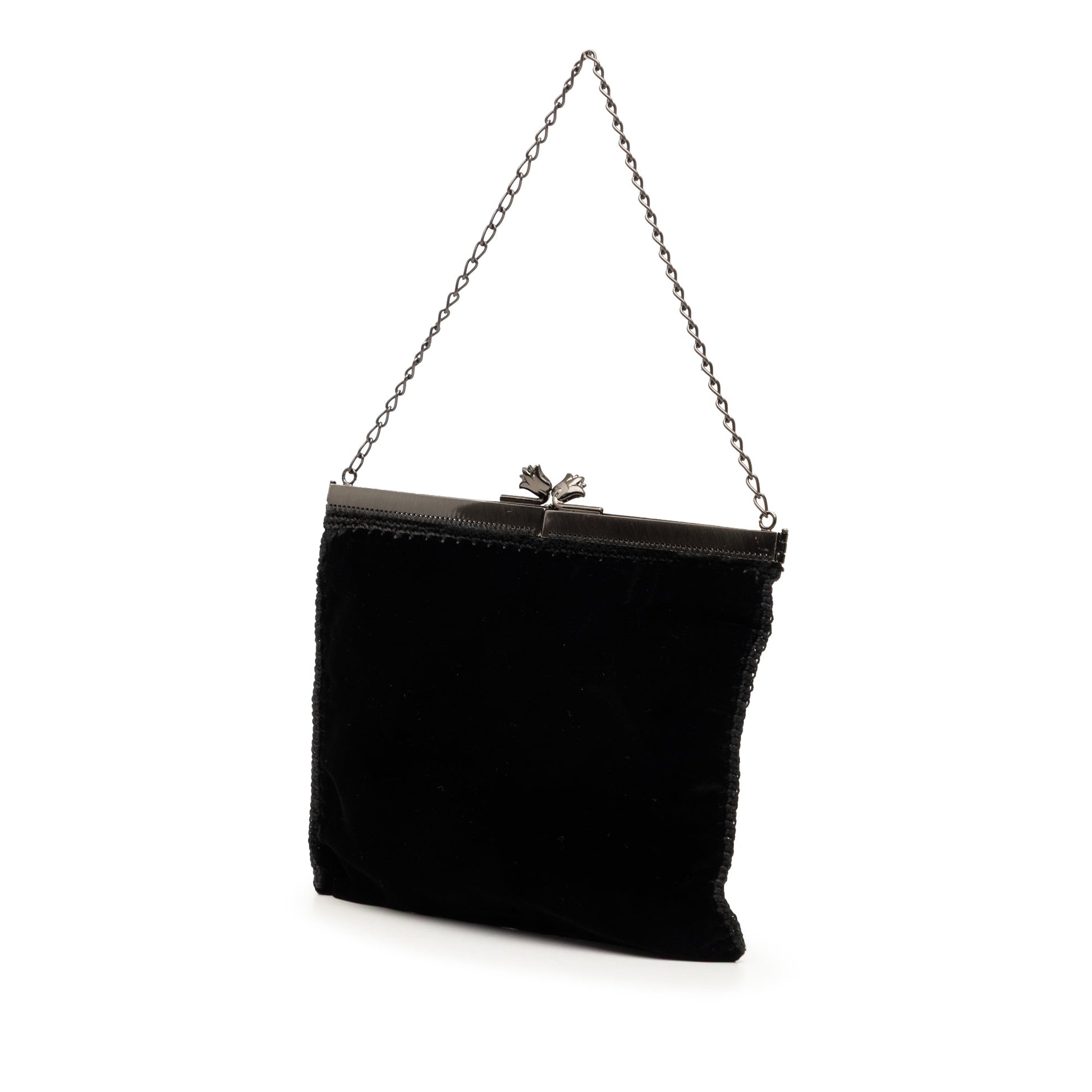 Prada Velluto Ricamo Tulip Kisslock Frame Bag
